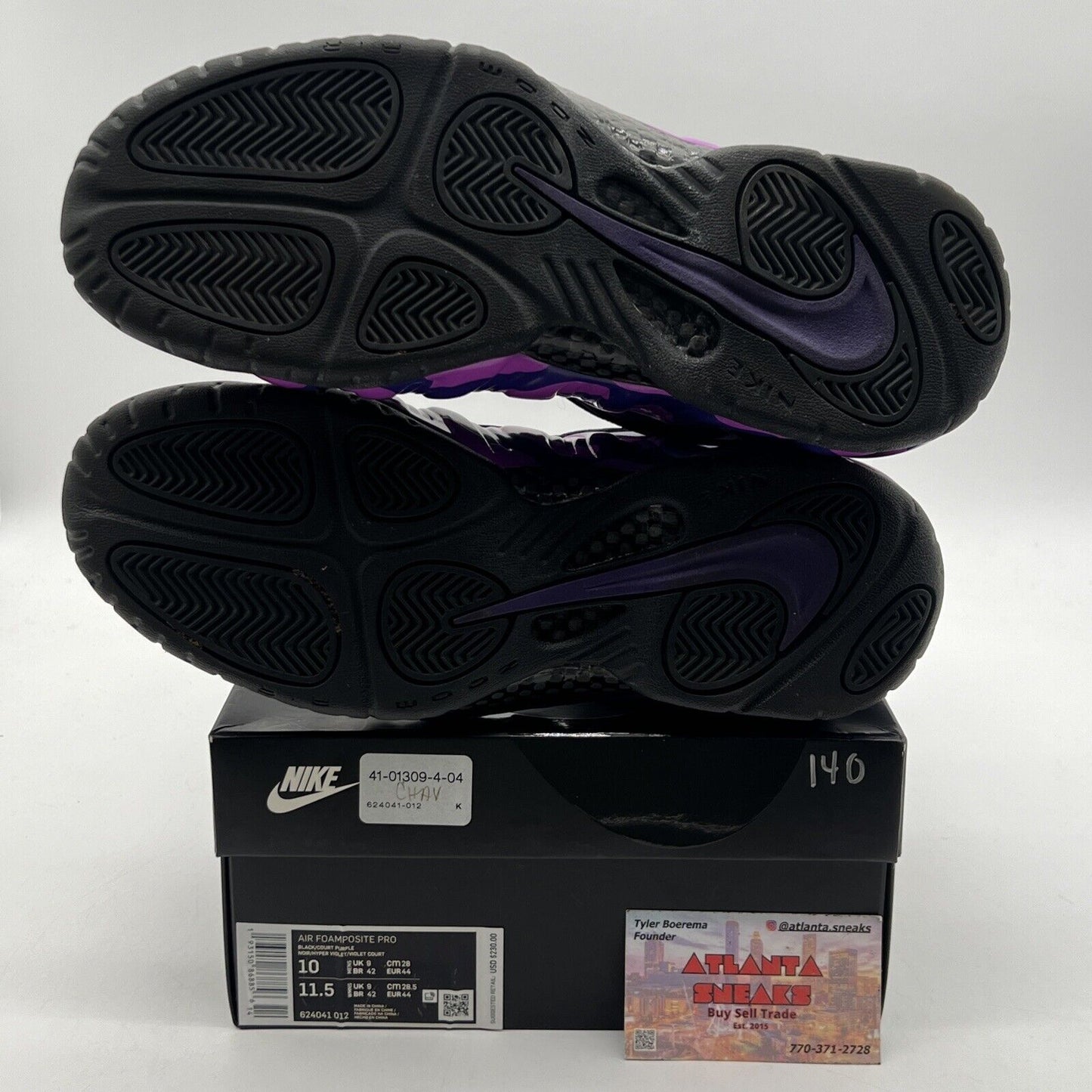 Size 10 - Nike Air Foamposite Pro Purple Camo Black Suede (624041-012)