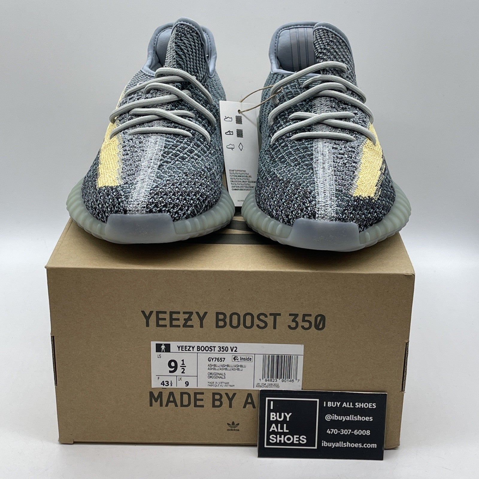 Size 9.5 - adidas Yeezy Boost 350 V2 Ash Blue Suede (GY7657)