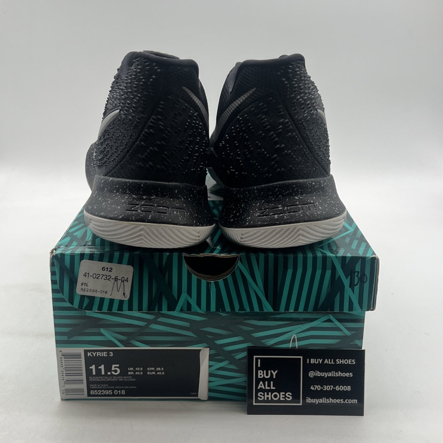 Size 11.5 - Nike Kyrie 3 Black Ice (852395-018)