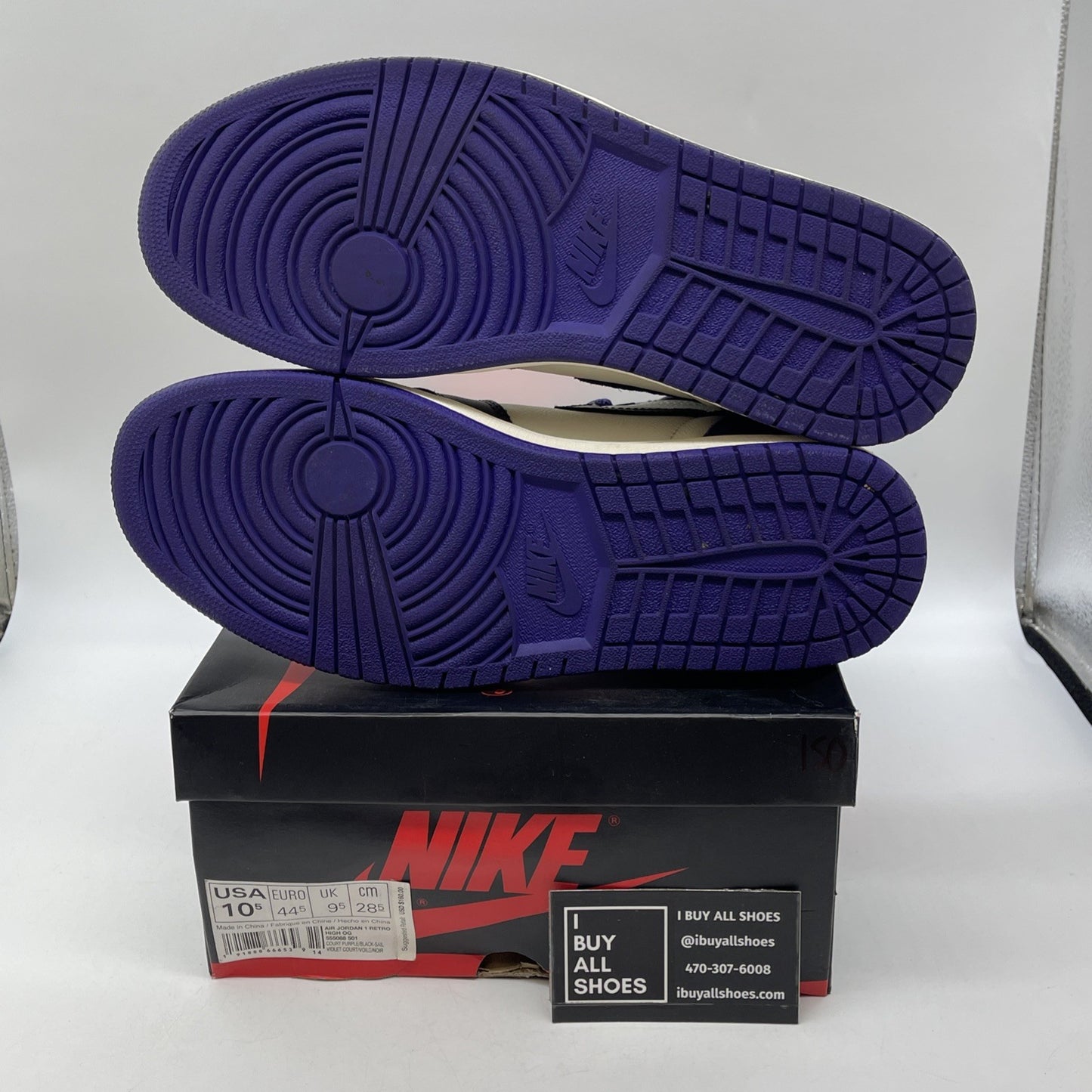 Size 10.5 - Air Jordan 1 Retro OG High Court Purple Leather (555088-501)