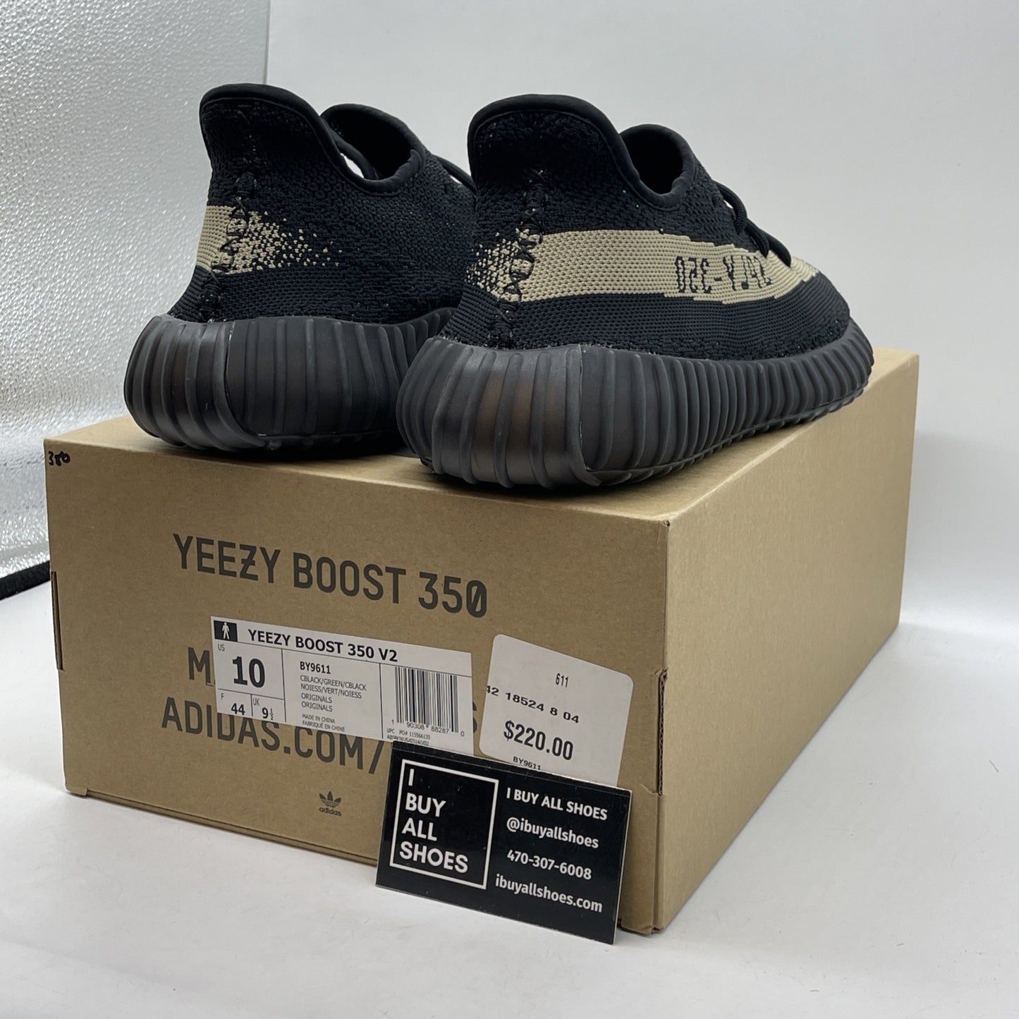 Size 10 - adidas Yeezy Boost 350 V2 Green Black Suede (BY9611)