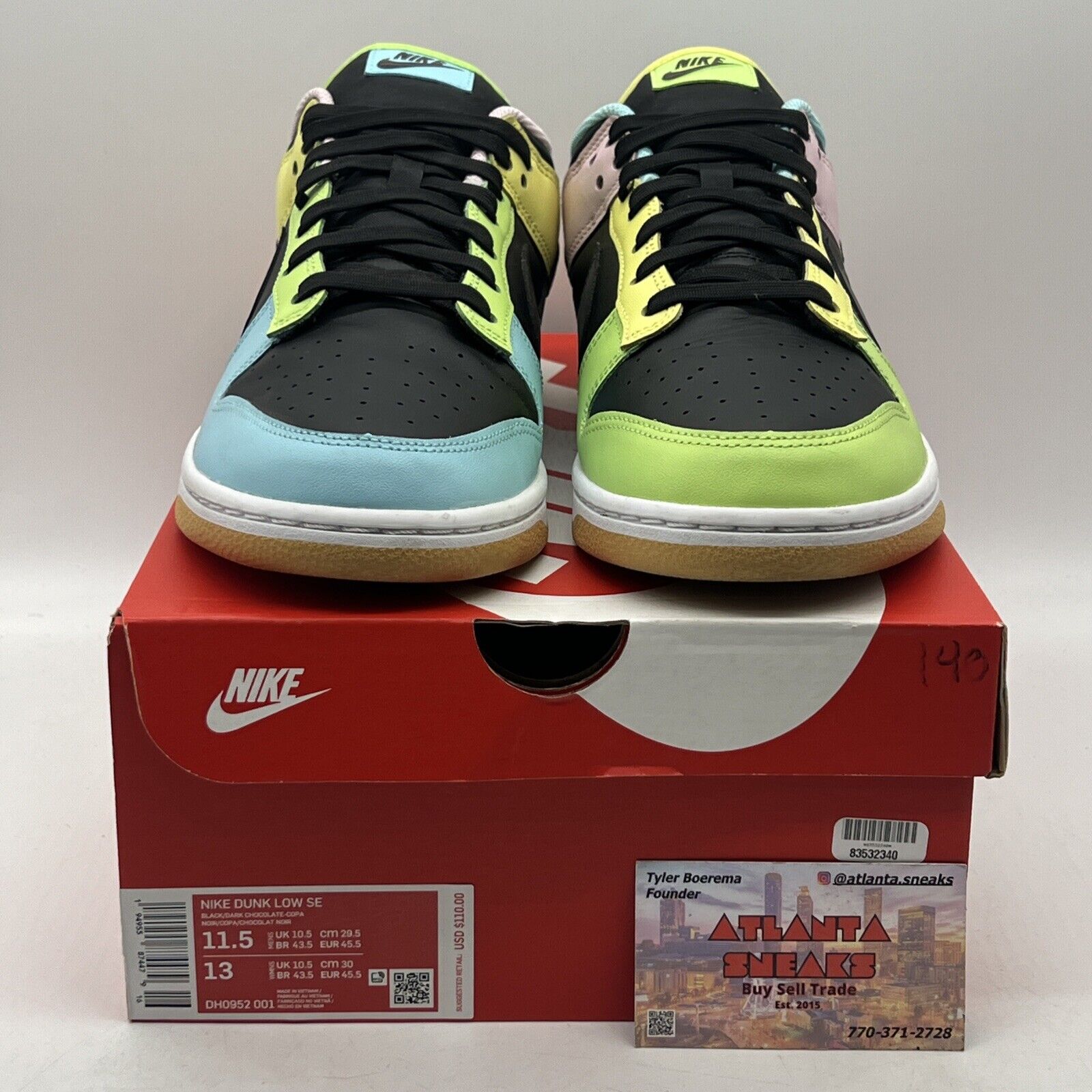 Size 11.5 - Nike Dunk SE ‘Free.99 - Black’ Low Multicolor Blue Green Purple