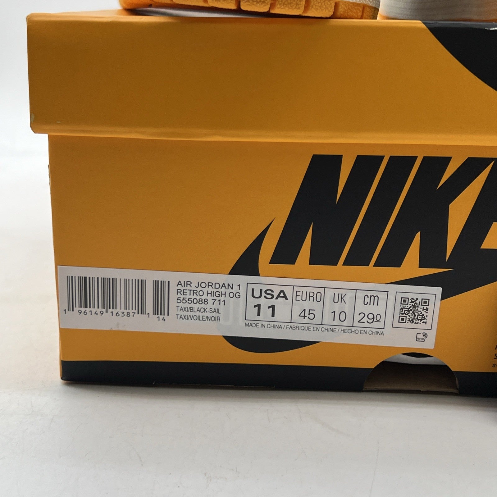 Size 11 - Air Jordan 1 Retro OG High Yellow Toe (555088-711)