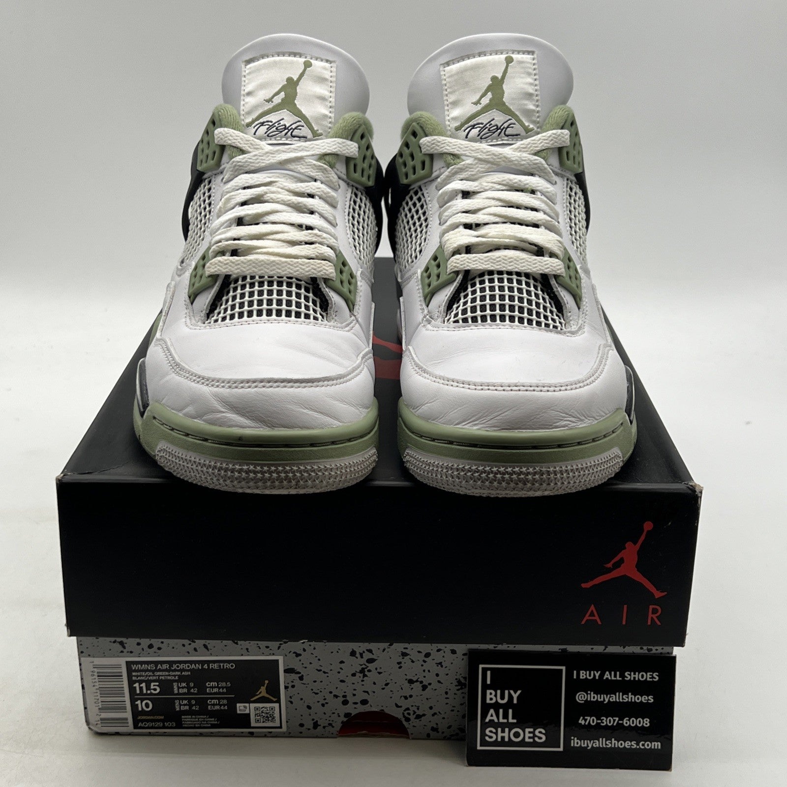 Size 11.5 - Air Jordan 4 Retro Mid Seafoam W (AQ9129-103)