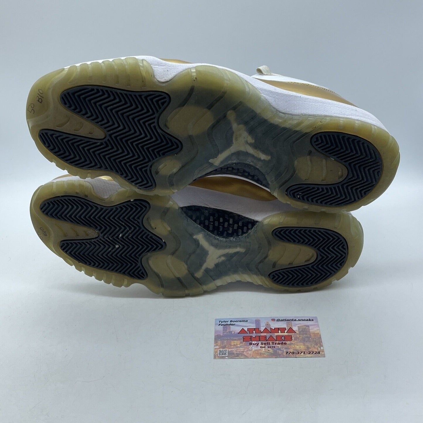 Size 10 - Air Jordan 11 Retro Low Closing Ceremony Gold White Leather 528895-103