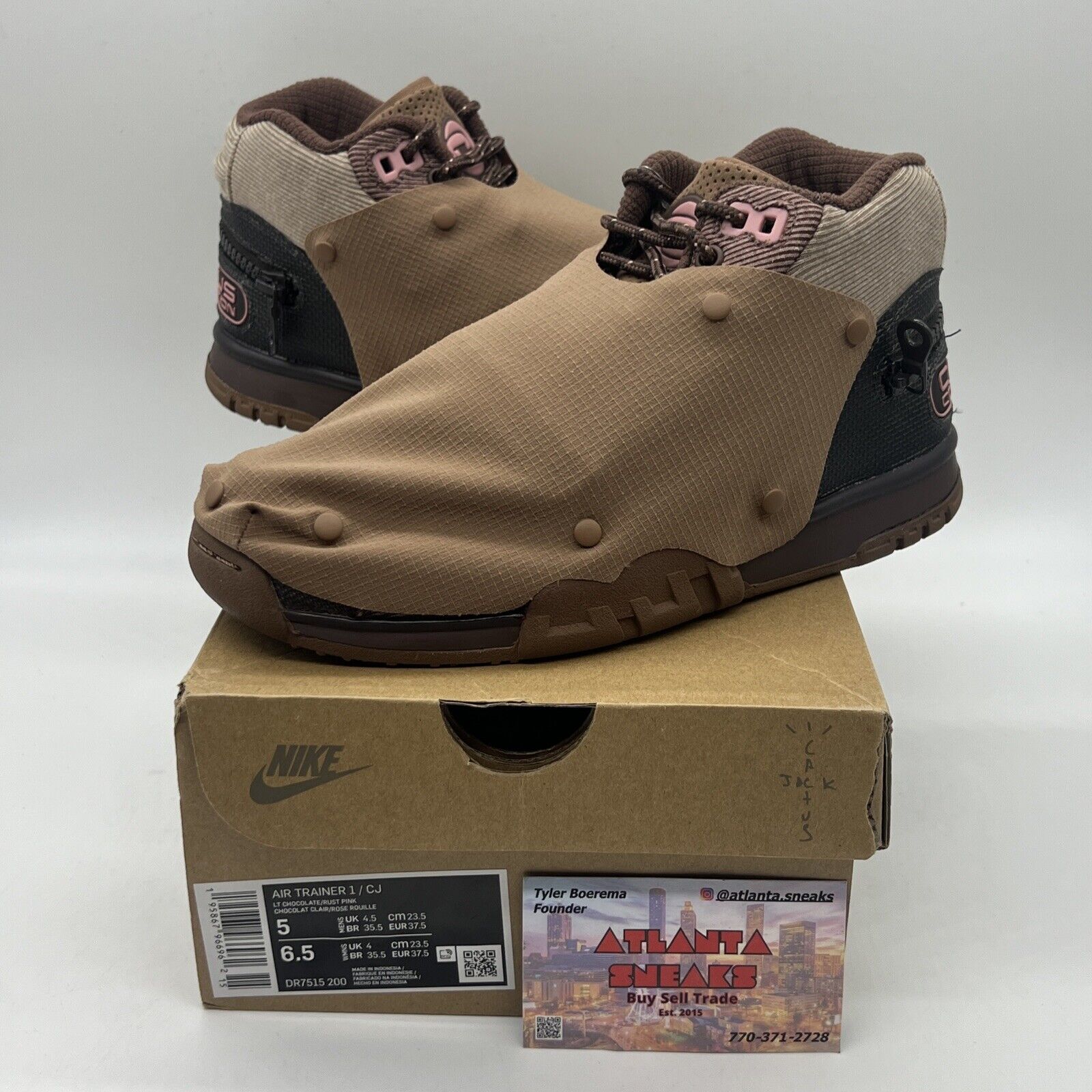 Size 5 - Nike Air Trainer 1 SP x Travis Scott Wheat Brand New Og All