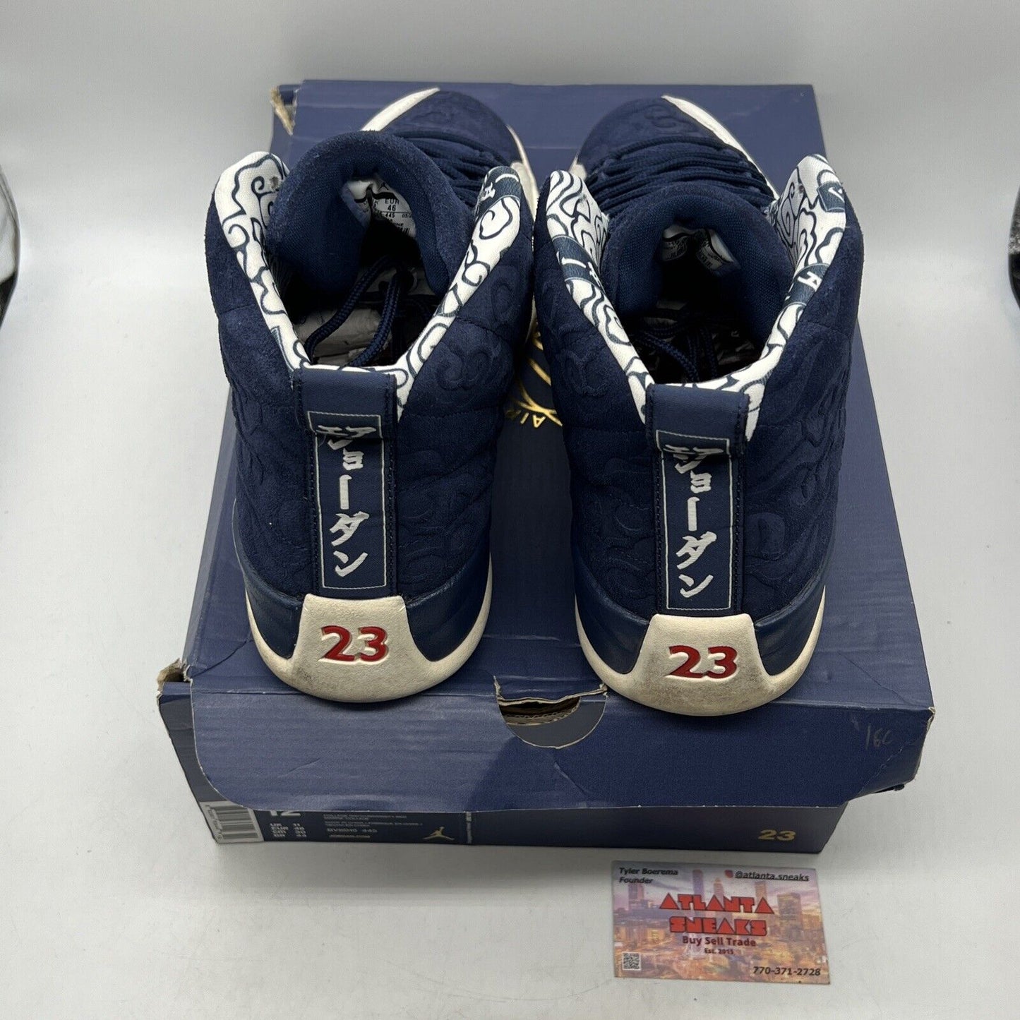 Size 12 - Air Jordan 12 Retro International Flight Navy White Suede (BV8016-445)
