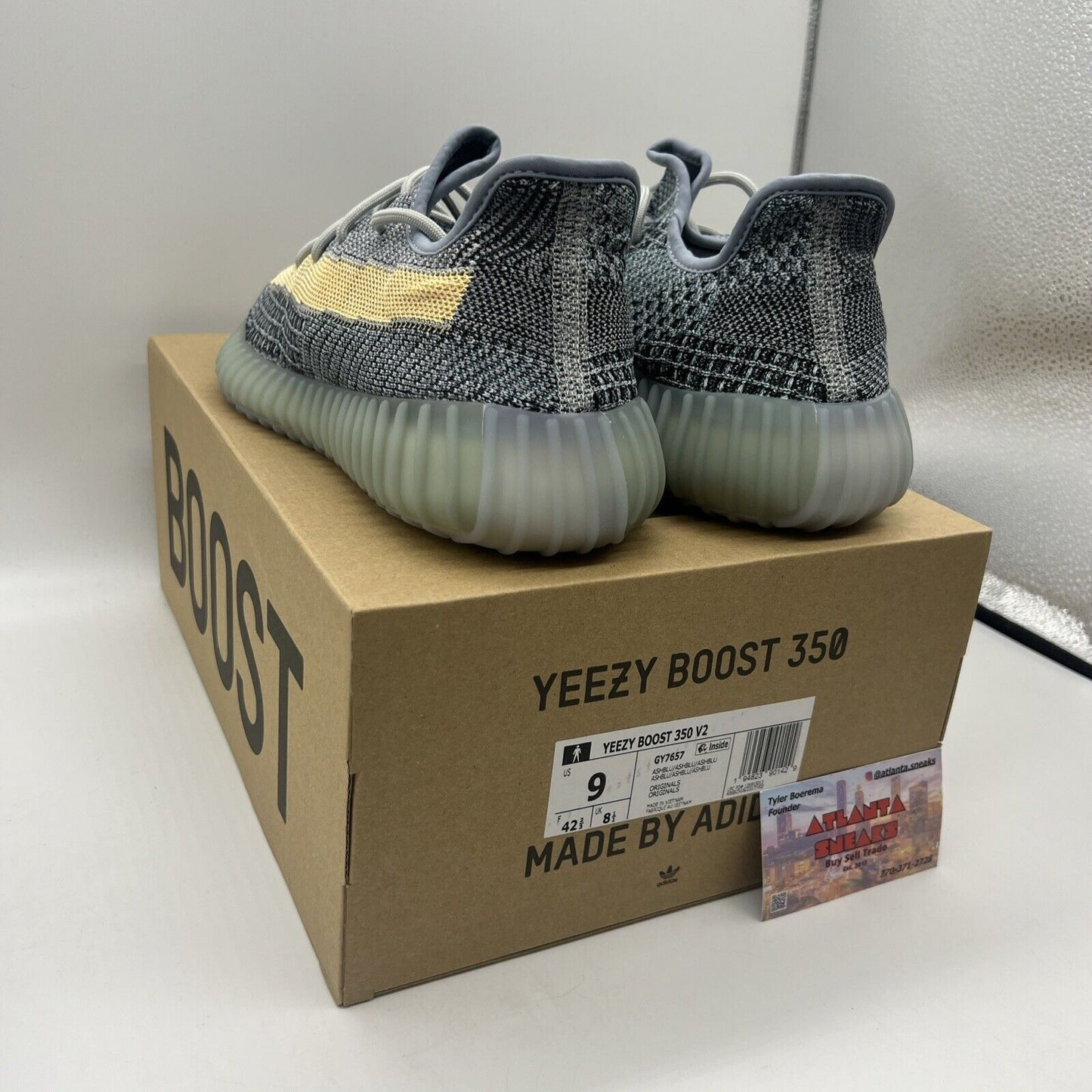 Size 9 - adidas Yeezy Boost 350 V2 Ash Blue Brand New Og All Ds Blue Grey