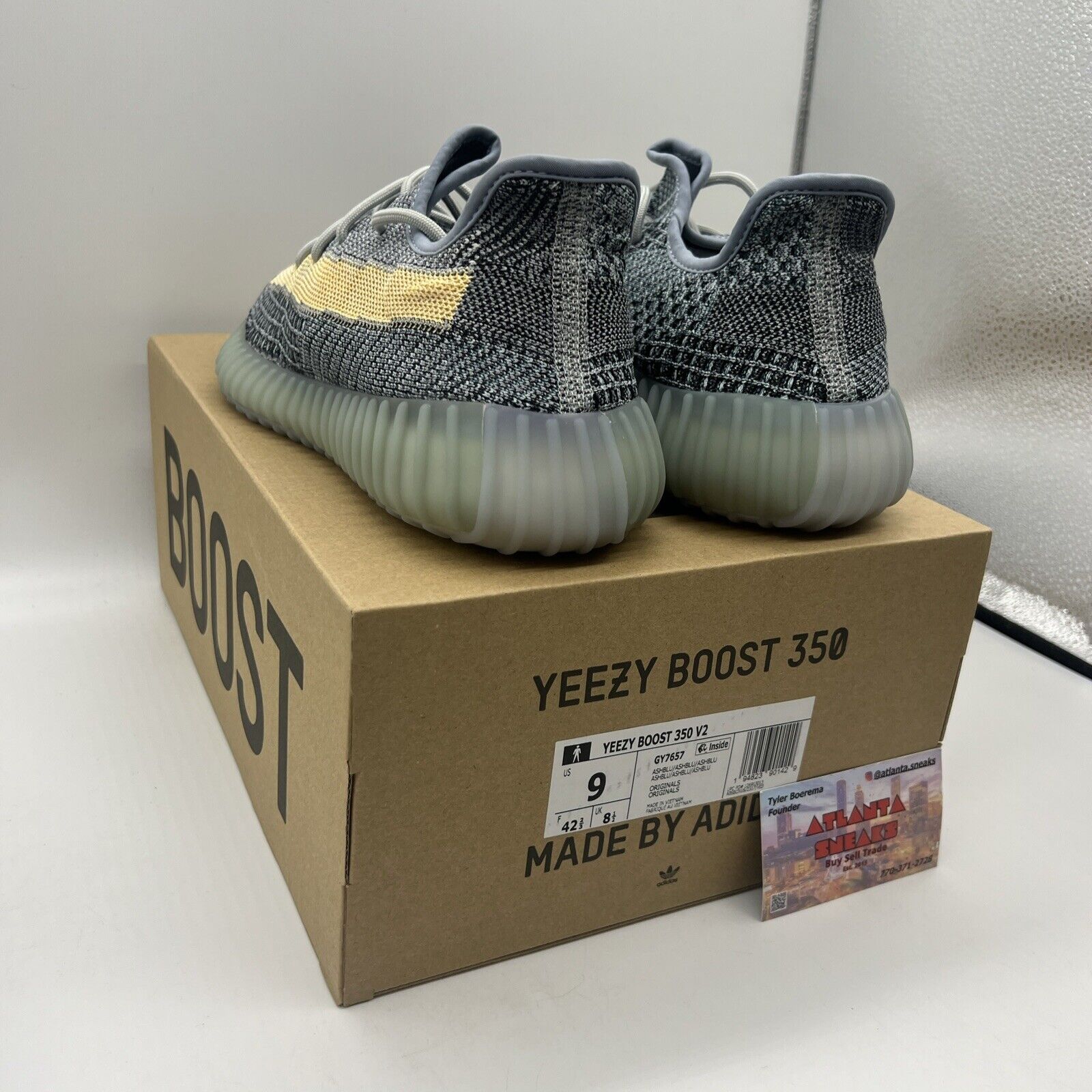 Size 9 - adidas Yeezy Boost 350 V2 Ash Blue Brand New Og All Ds Blue Grey