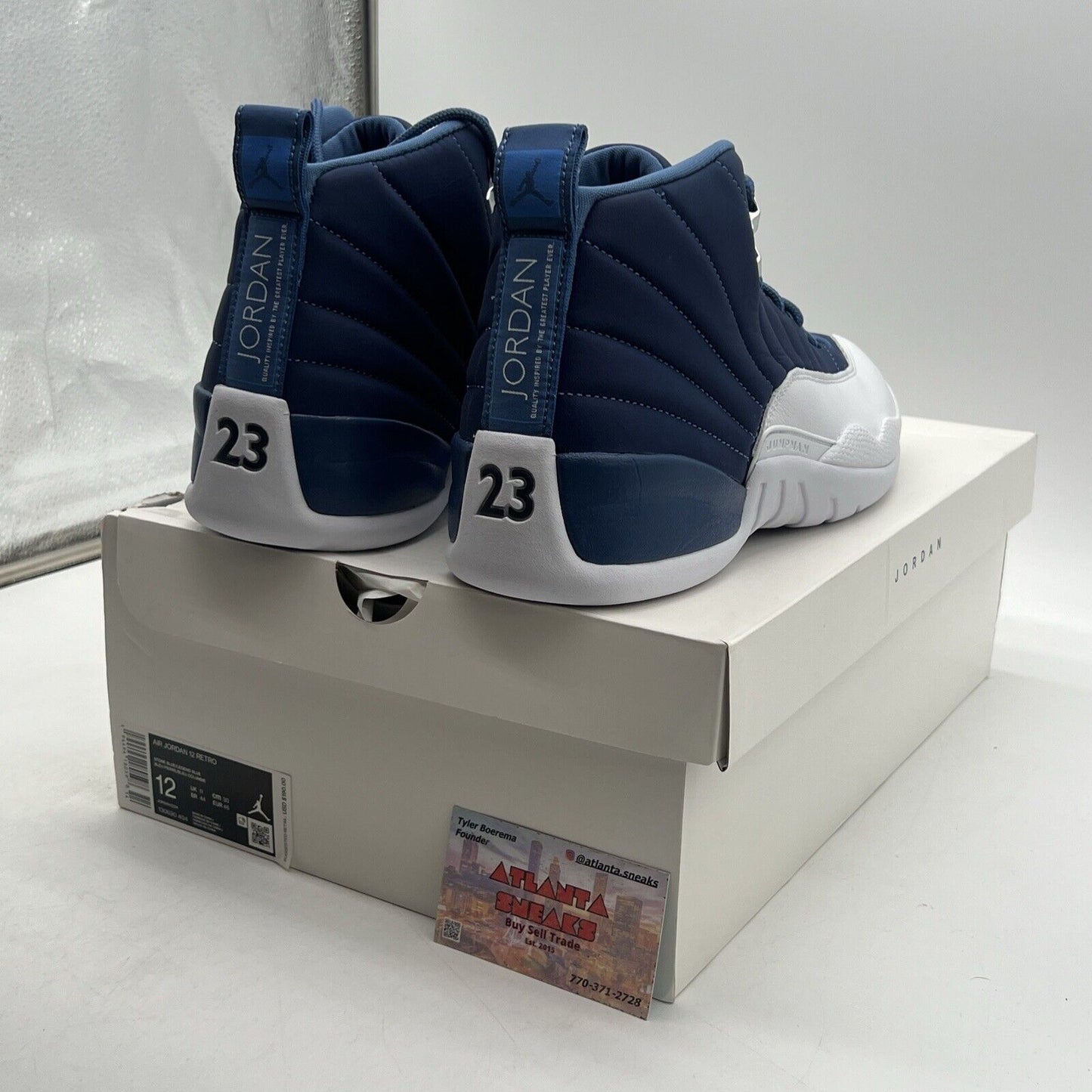 Size 12 - Jordan 12 Retro Indigo 2020 White Navy (130690-404)