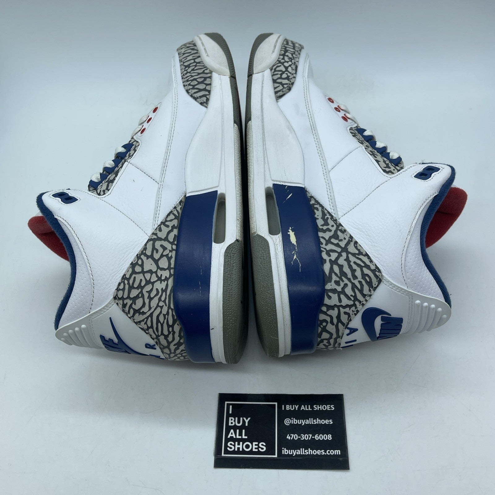 Size 10 - Jordan 3 Retro OG Mid True Blue Grey Suede Leather (854262-106)