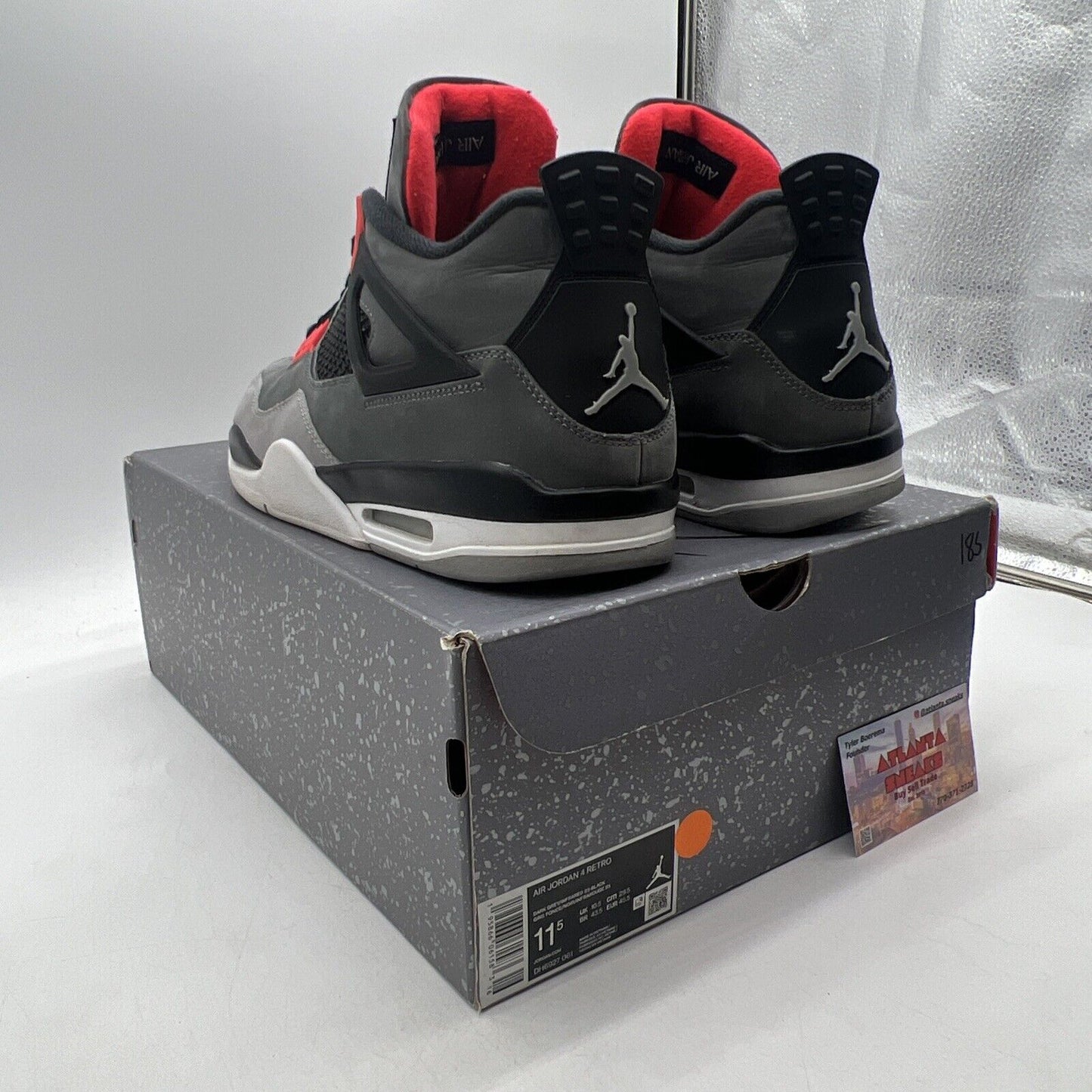 Size 11.5 - Jordan 4 Retro Mid Infrared Black Grey Suede (DH6927-061)