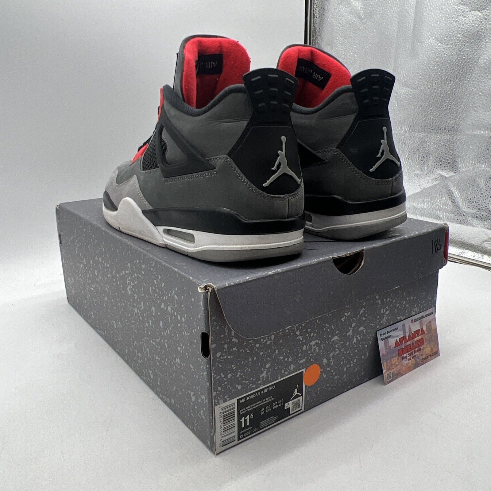 Size 11.5 - Jordan 4 Retro Mid Infrared Black Grey Suede (DH6927-061)