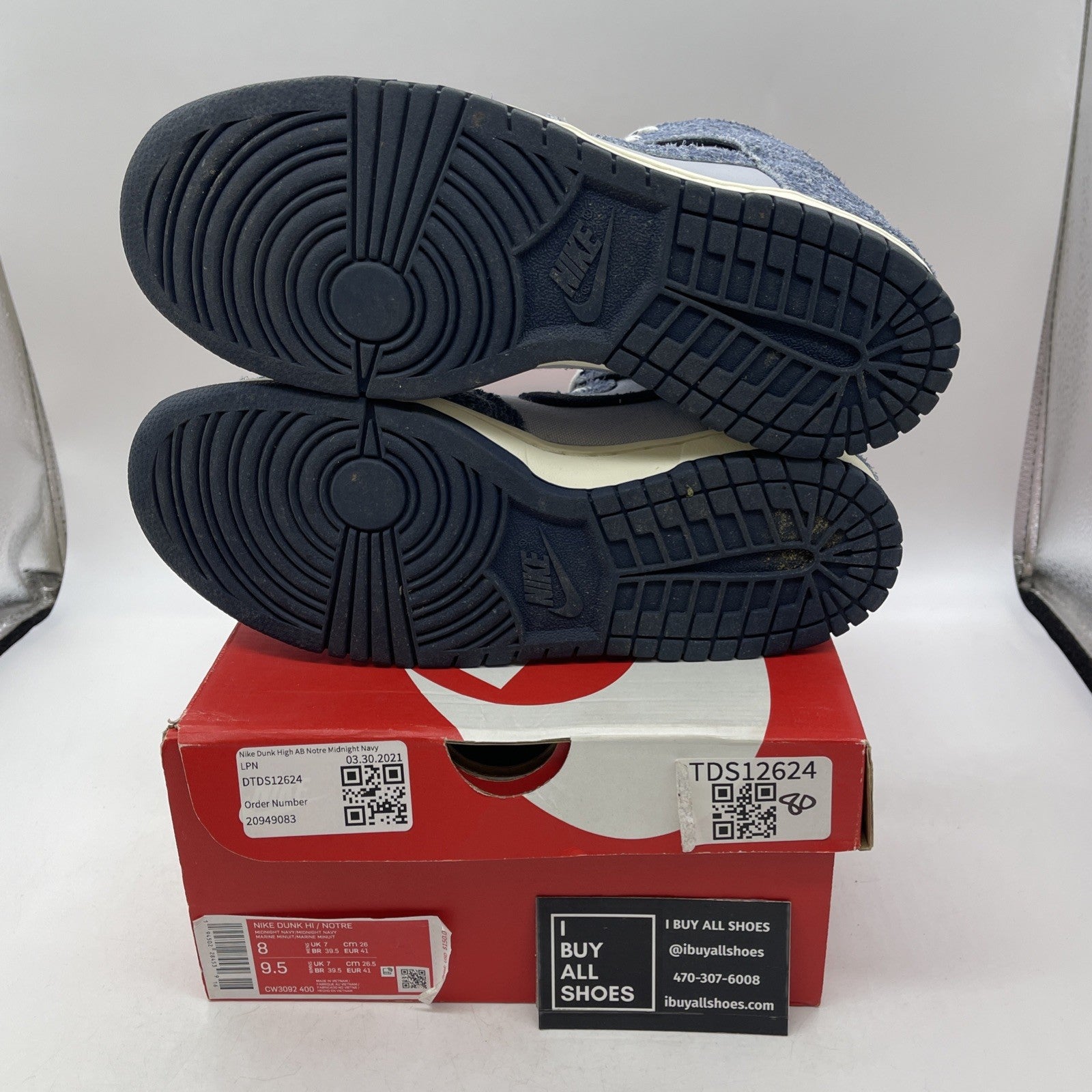 Size 8 - Nike Notre x Dunk High Midnight Navy (CW3092-400)