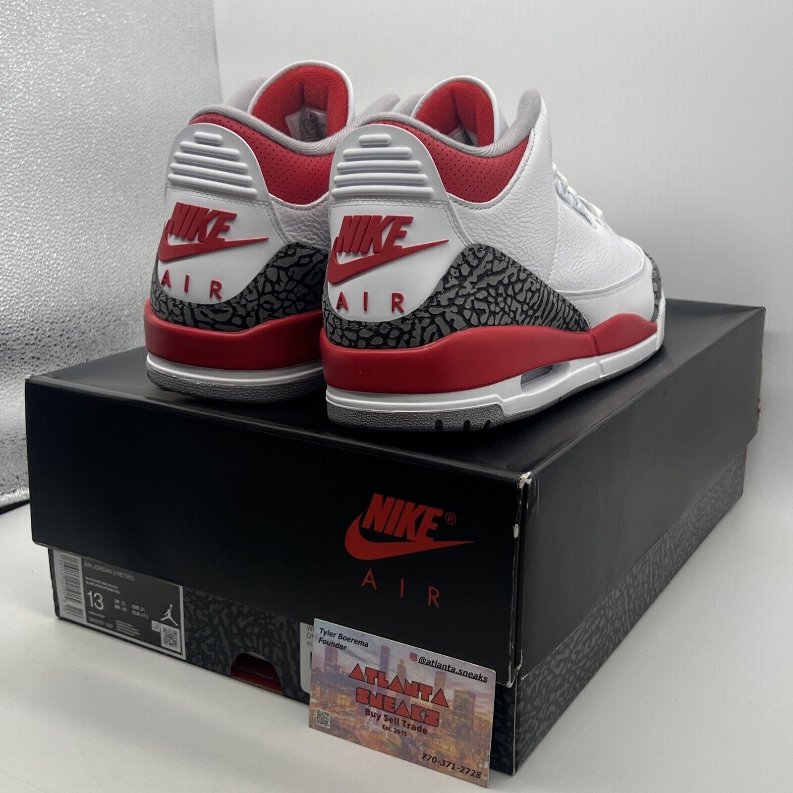 Size 13 - Jordan 3 Retro Mid Fire Red Black White Leather (DN3707-160)