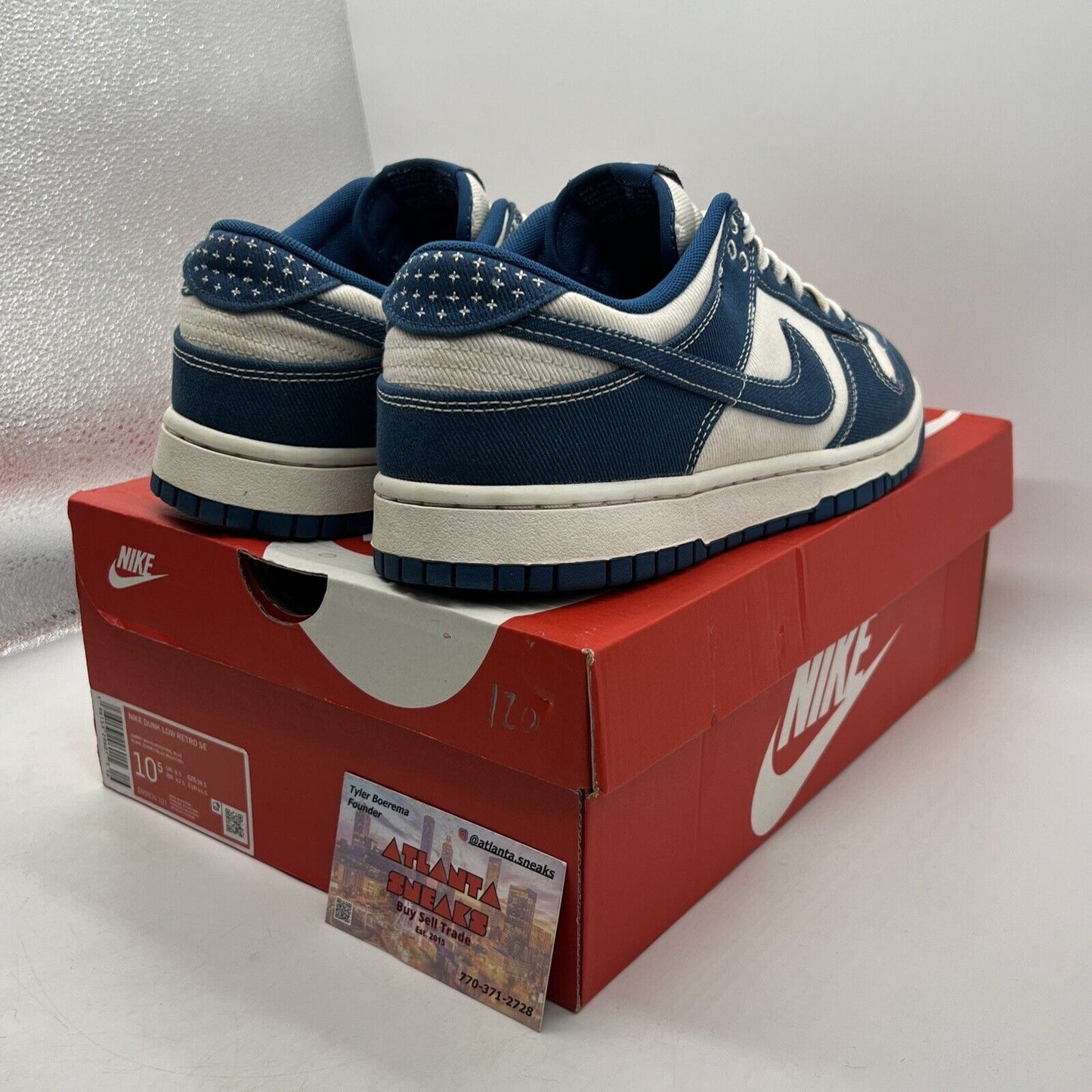 Size 10.5 - Nike Dunk Low SE Sashiko - Industrial Blue White (DV0834-101)