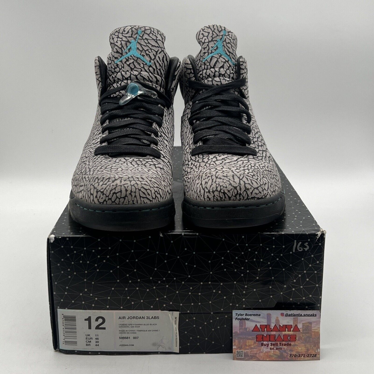 Size 12 - Air Jordan 5 Retro 3Lab5 Grey Aqua Black (599581-007)