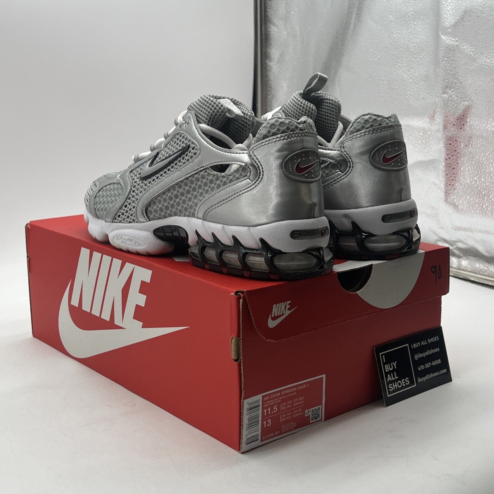 Size 11.5 - Nike Zoom Spiridon Caged 2 Metallic Silver (CJ1288-001)