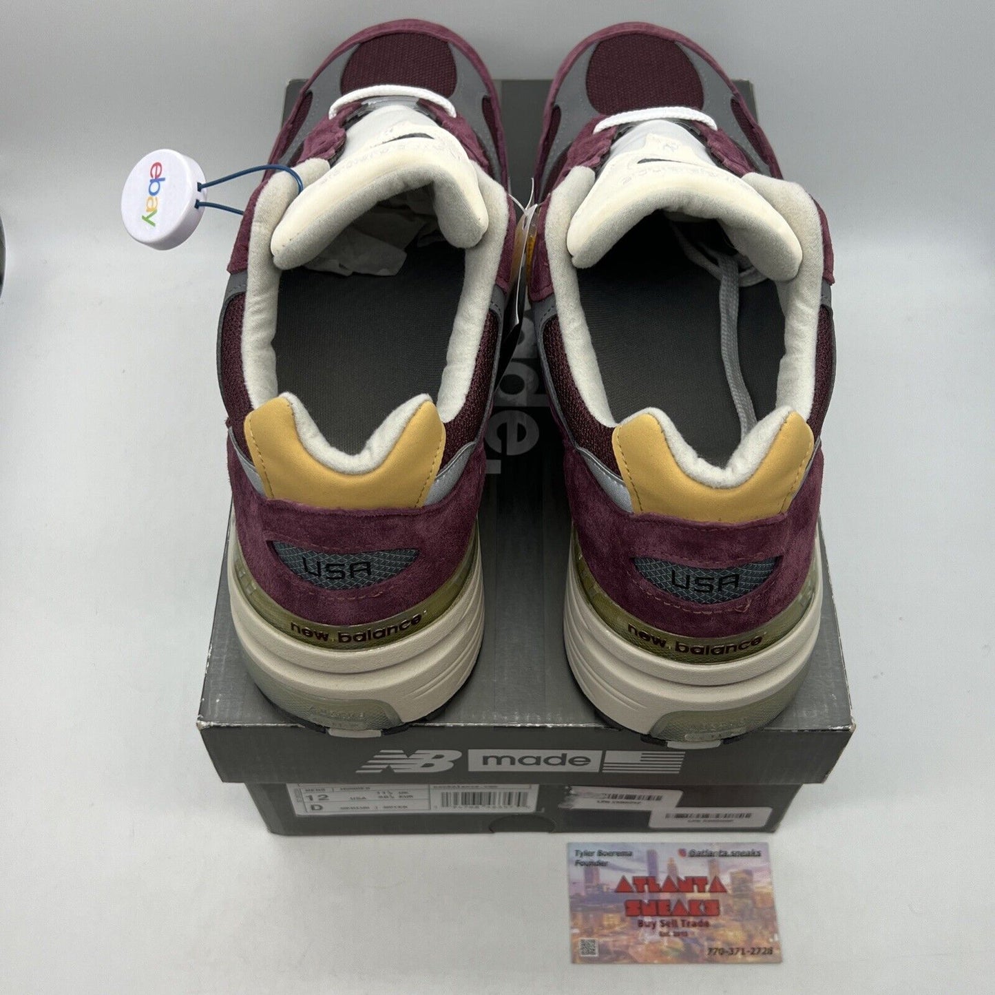 New Balance 992 Made In USA Burgundy Gold White (M992CA) Men’s Sneakers Size 12