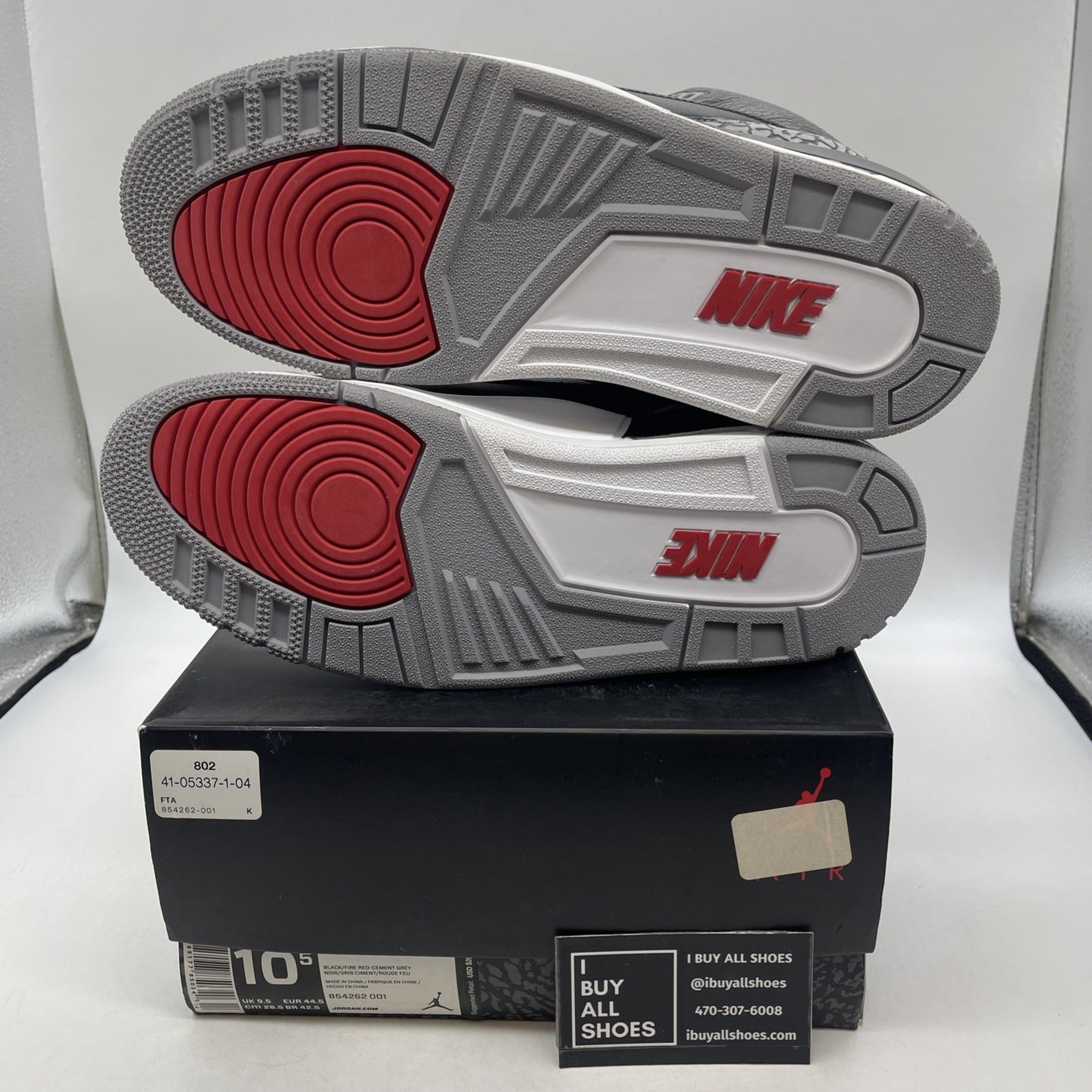 Size 10.5 - Air Jordan 3 Retro OG Mid Black Cement (854262-001)