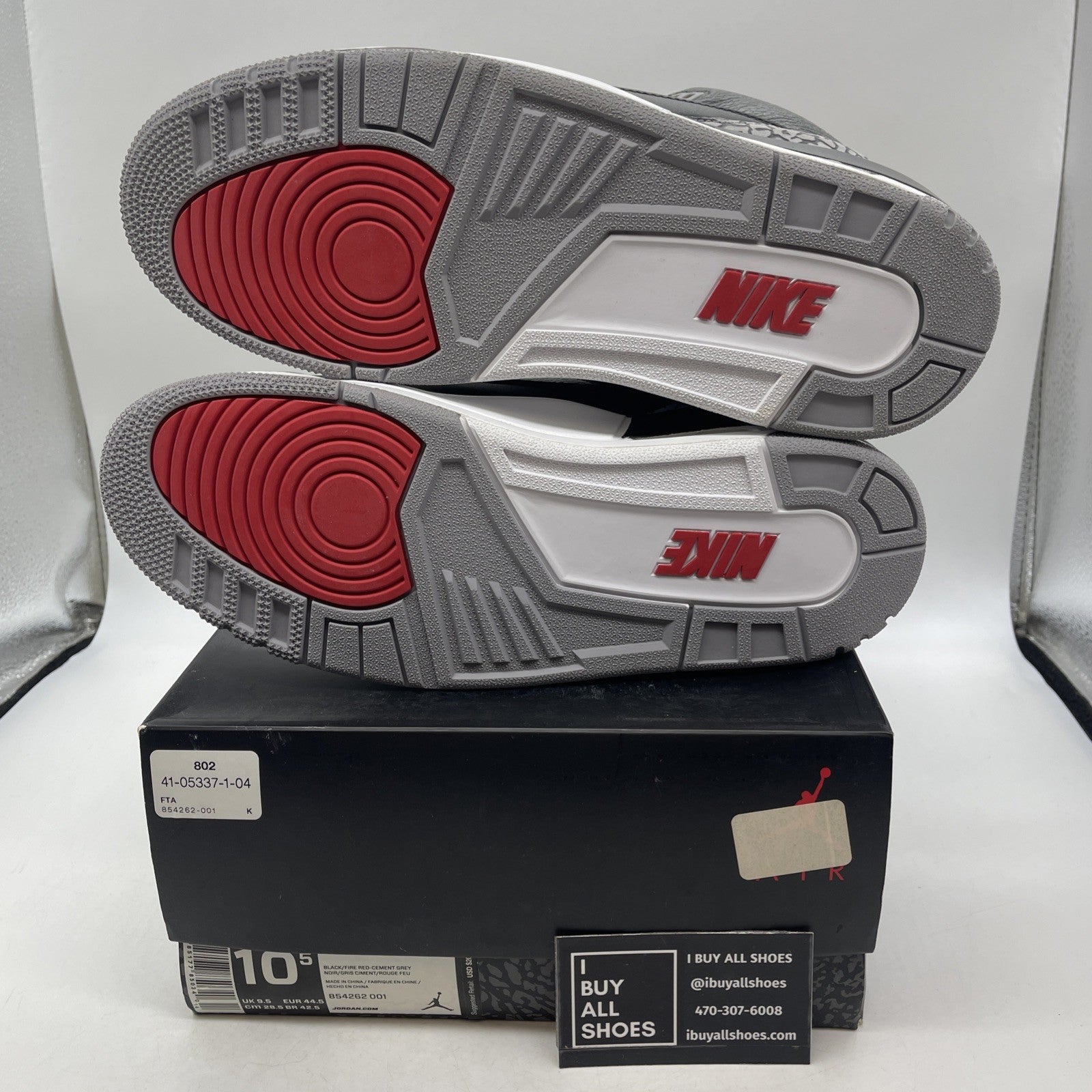 Size 10.5 - Air Jordan 3 Retro OG Mid Black Cement (854262-001)