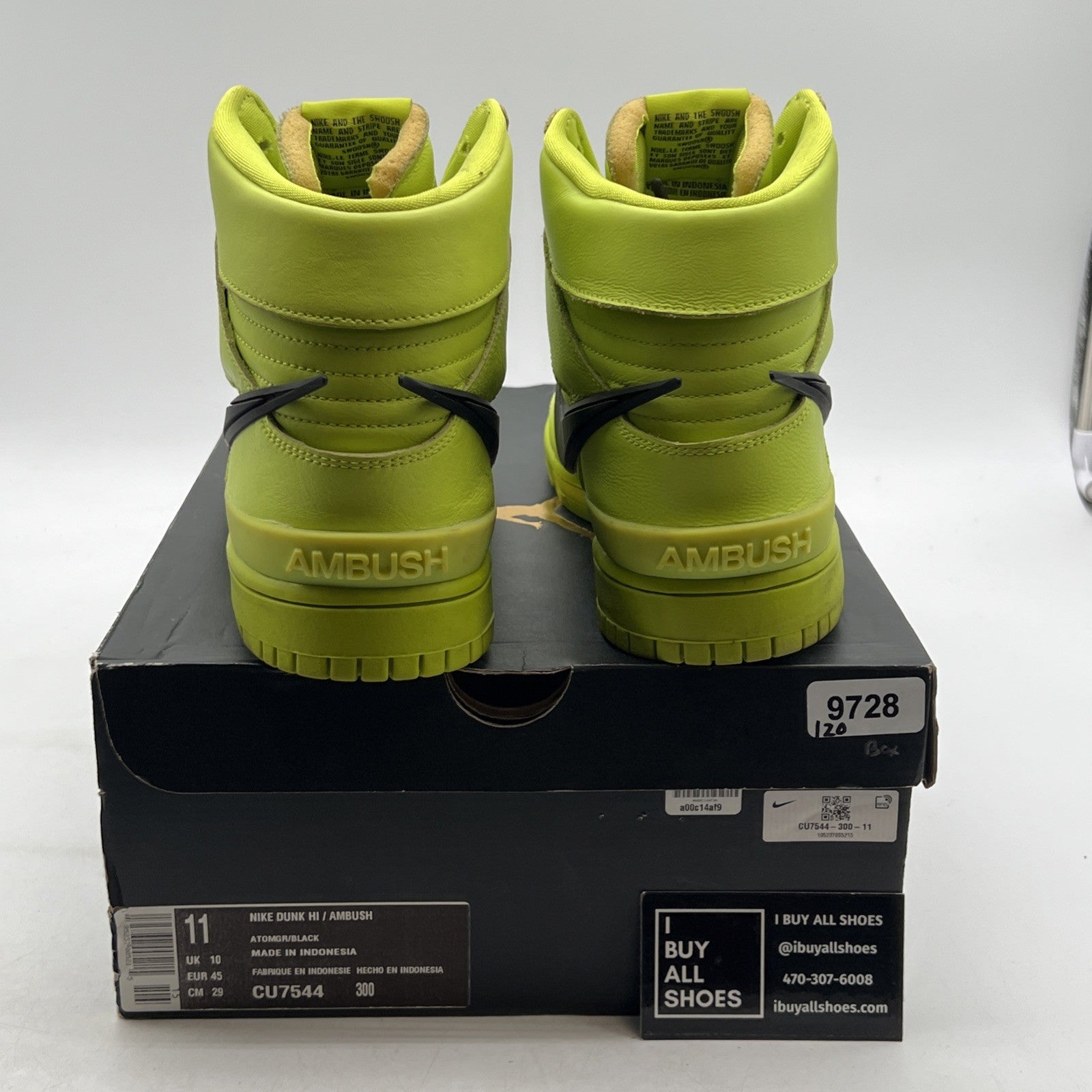 Size 11 - Nike AMBUSH x Dunk High Flash Lime (CU7544-300)