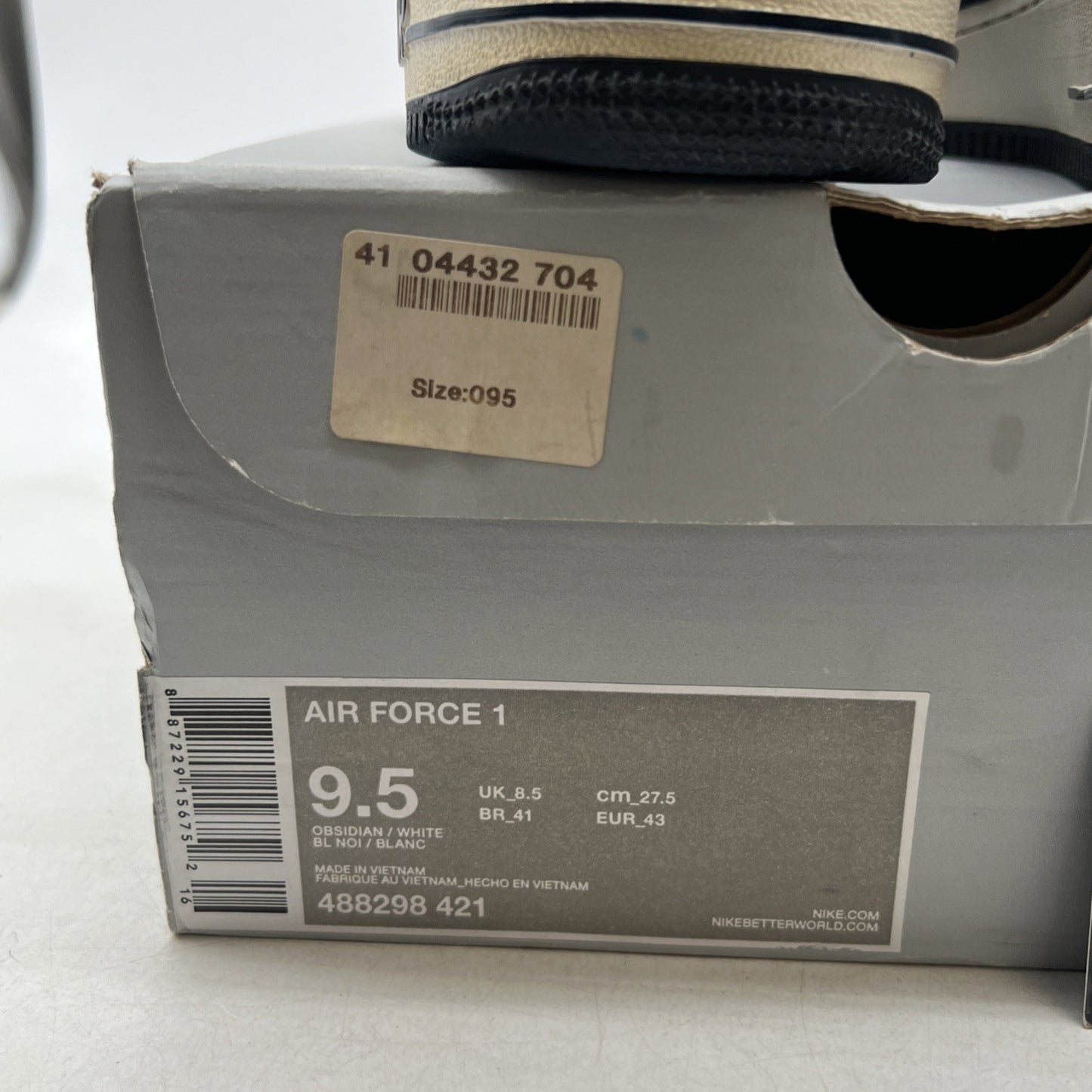 Size 9.5 - Nike Air Force 1 Obsidian White (488298-421)