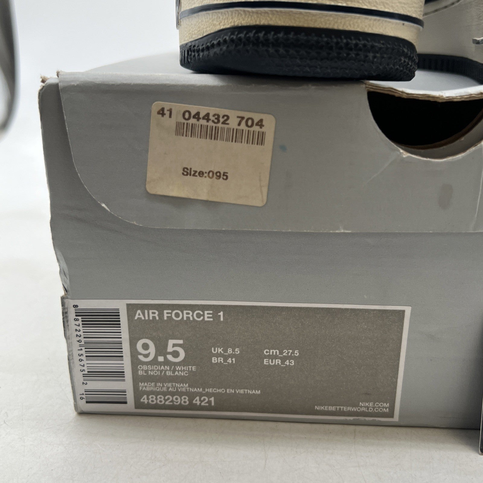 Size 9.5 - Nike Air Force 1 Obsidian White (488298-421)