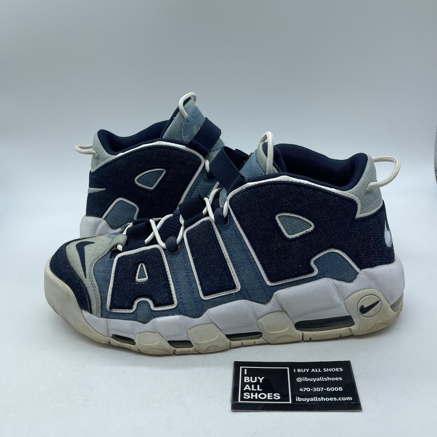 Size 11.5 - Nike Air More Uptempo 96 Denim White Blue Suede (CJ6125-100)