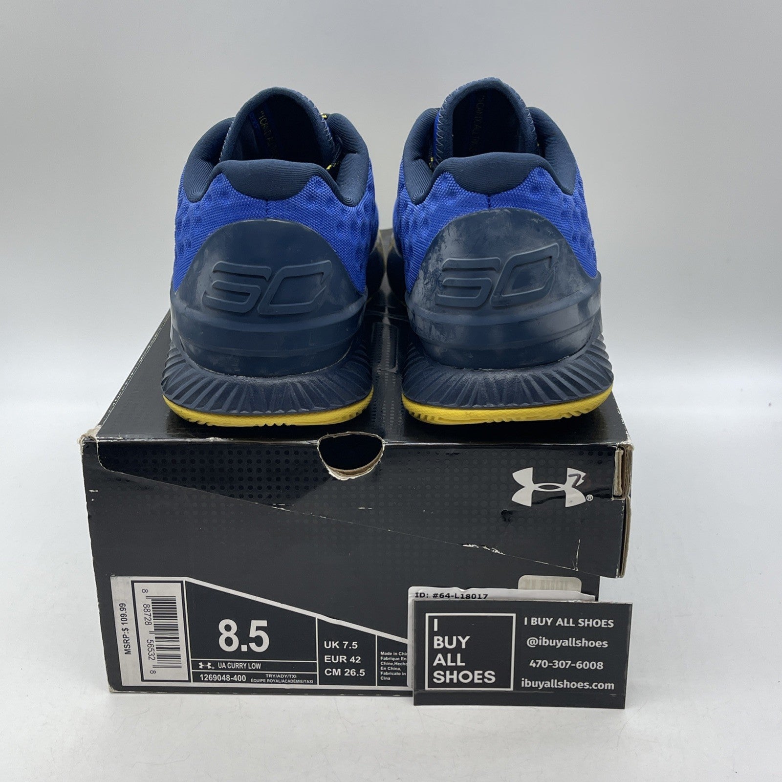 Size 8.5 - Under Armour Curry 1 Low Warriors (1269048-400)