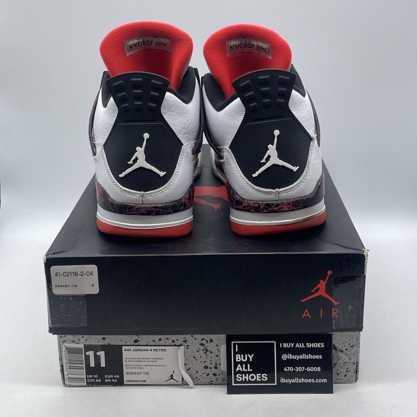 Size 11 - Jordan 4 Retro Pale Citron, Bright Crimson White Black (308497-116)