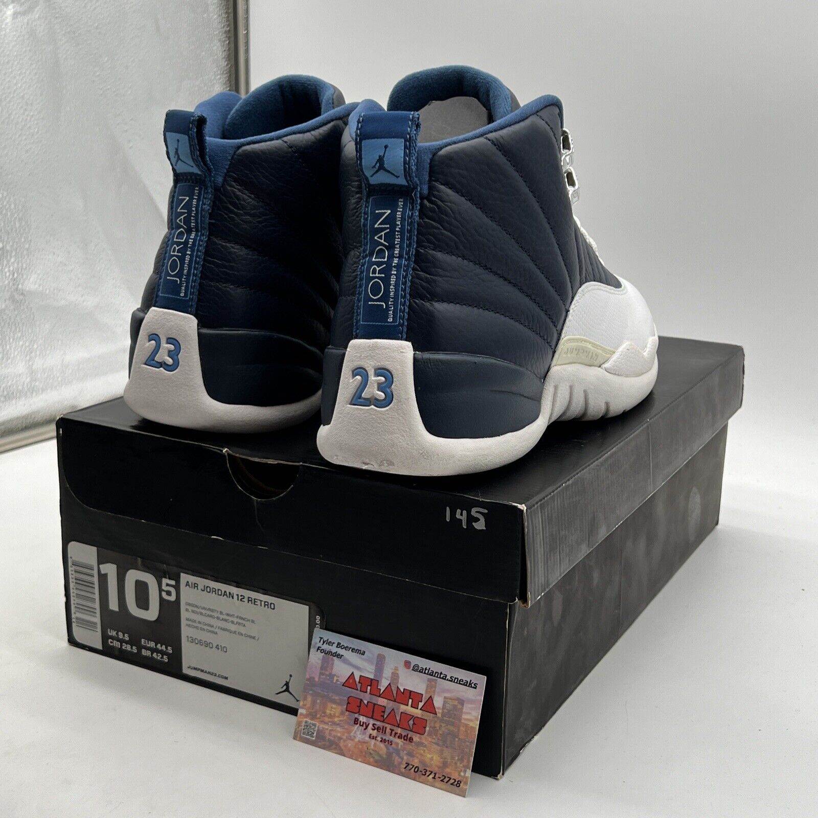 Size 10.5 - Air Jordan 12 Retro 2012 Obsidian (130690-410)