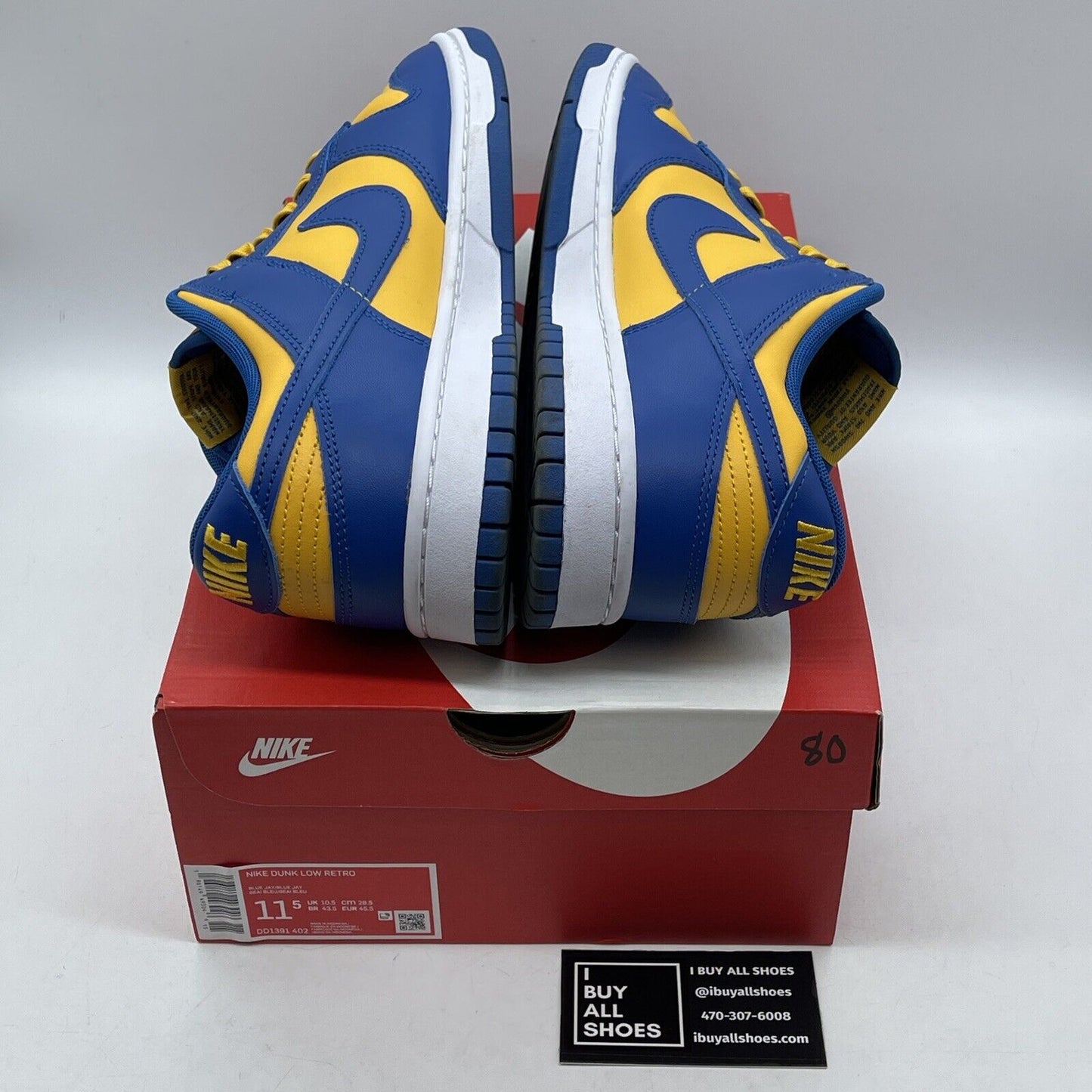 Size 11.5 - Nike Dunk Low UCLA Yellow Blue White Suede Leather (DD1391-402)
