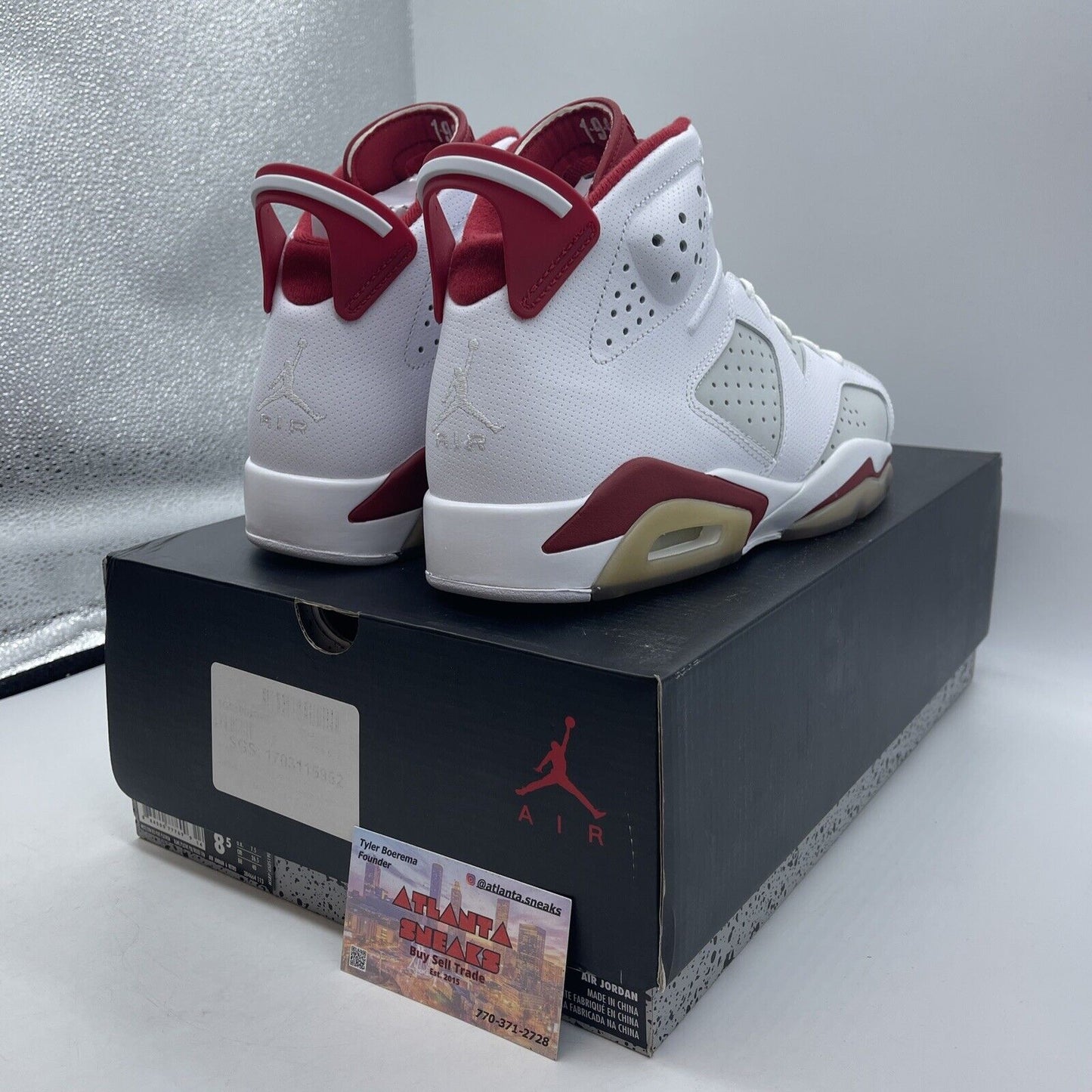 Size 8.5 - Air Jordan 6 Retro Alternate White Red Leather (384664-113)