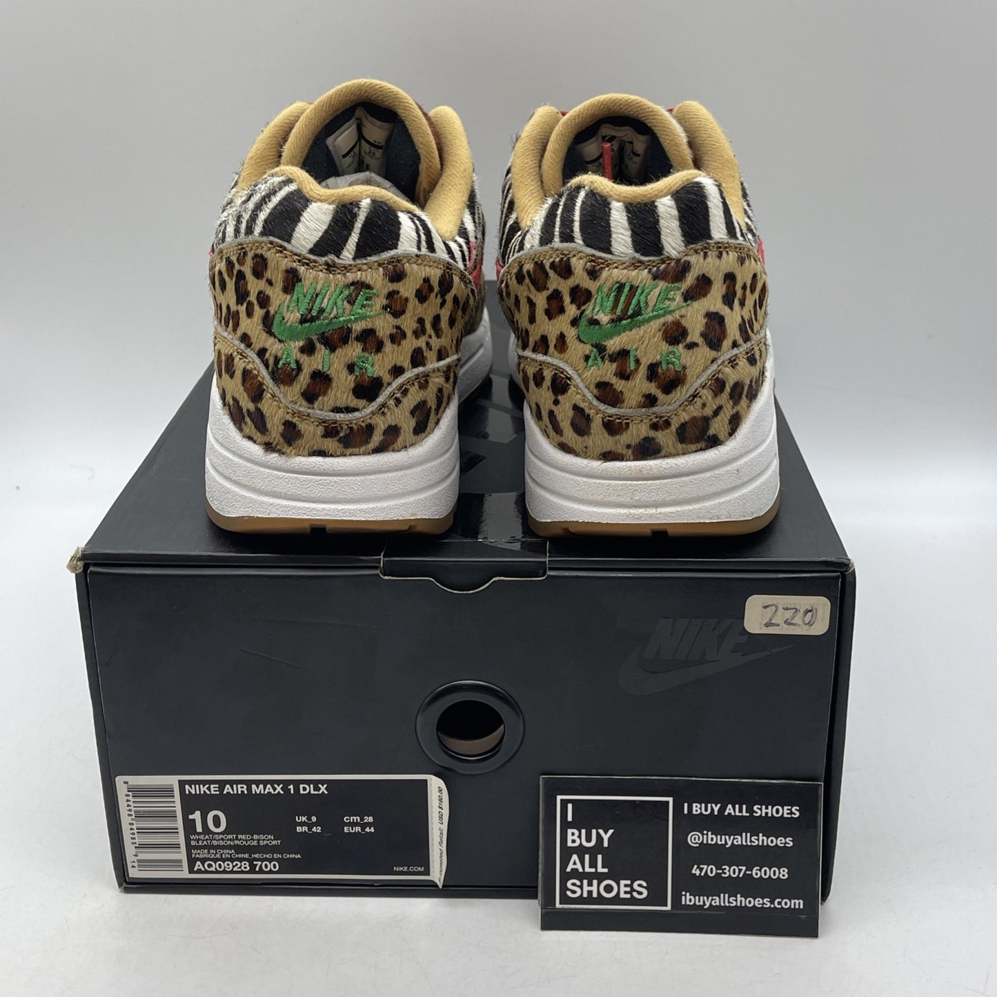 Size 10 - Nike Atmos x Air Max 1 DLX 2018 Animal Pack (AQ0928-700)