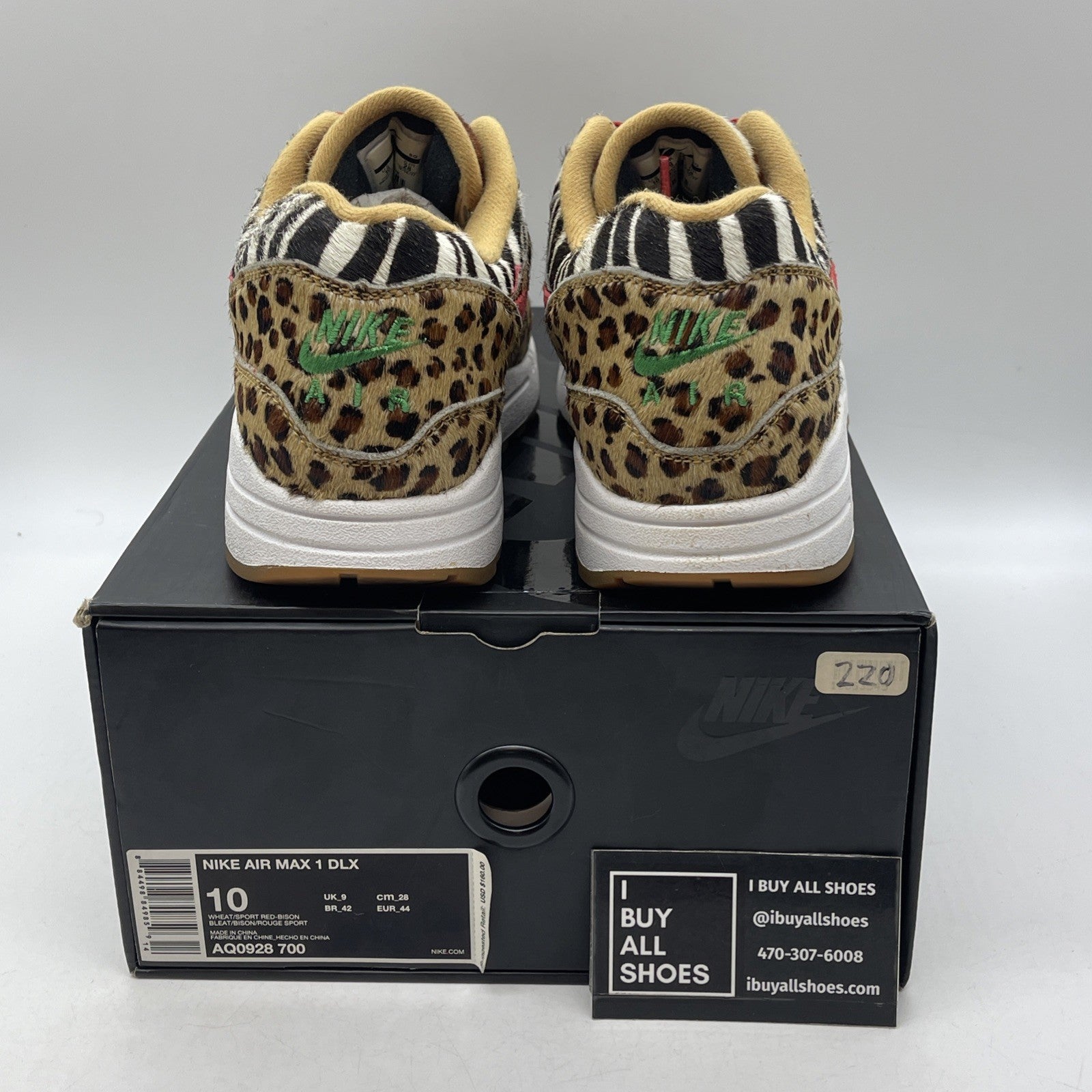 Size 10 - Nike Atmos x Air Max 1 DLX 2018 Animal Pack (AQ0928-700)