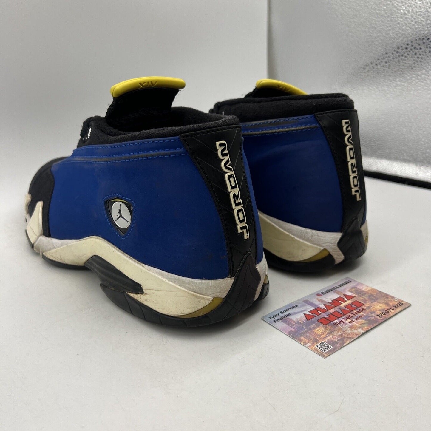 Size 10.5 - Air Jordan 14 Retro 2015 Low Laney Blue Yellow Black (807511-405)