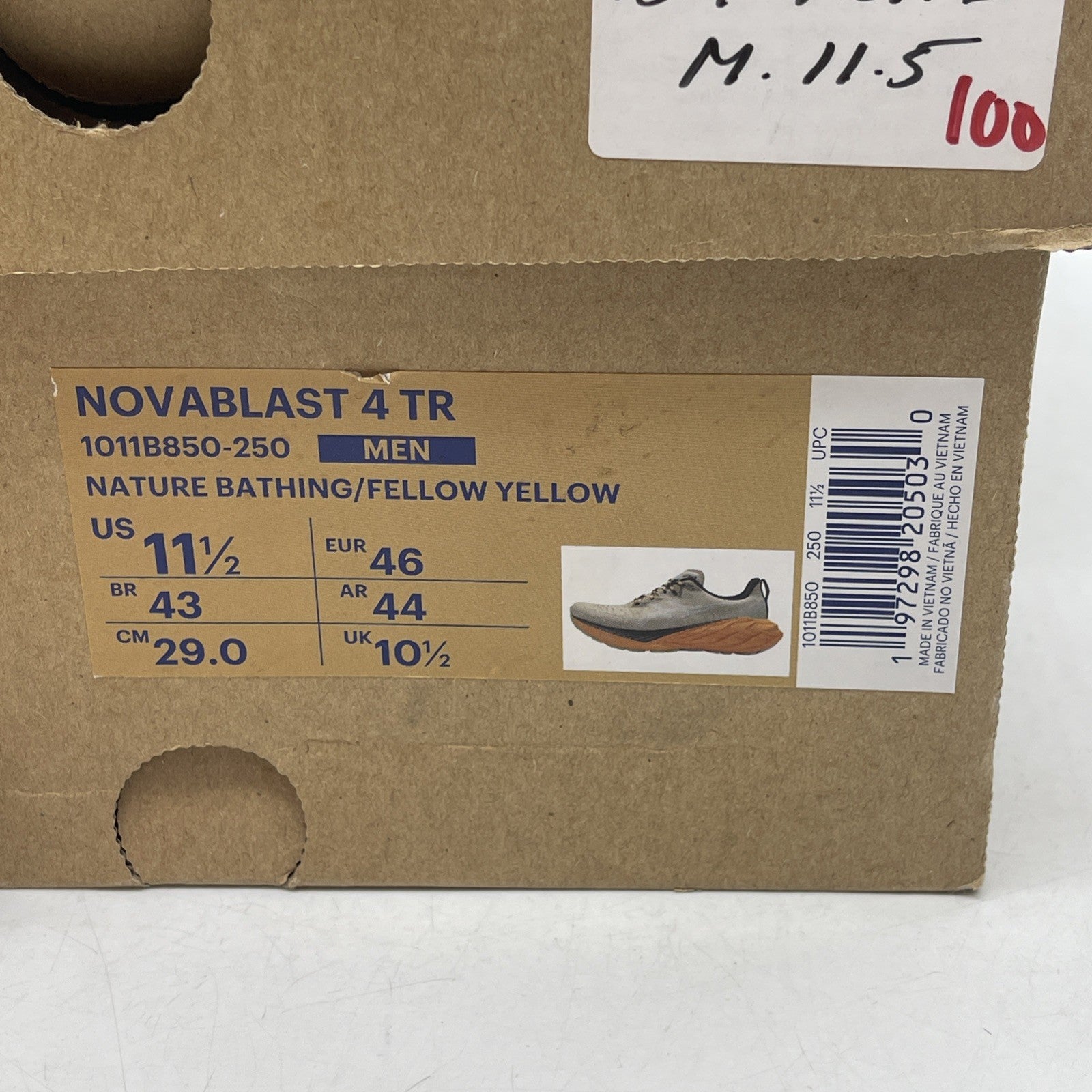 Size 11.5 - Asics Novablast 4 TR Nature Bathing Fellow Yellow Orange