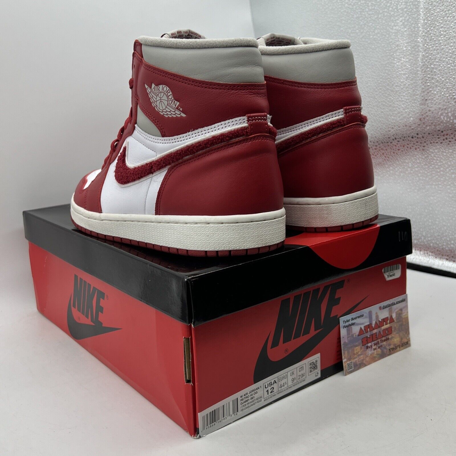 Size 12 - Air Jordan 1 OG High Newstalgia Chenille W White Leather (DJ4891-061)