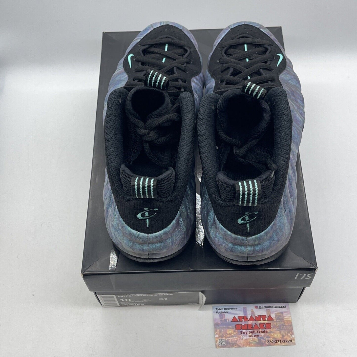 Size 10 - Nike Air Foamposite One Premium Abalone Black Purple Blue (575429-009)