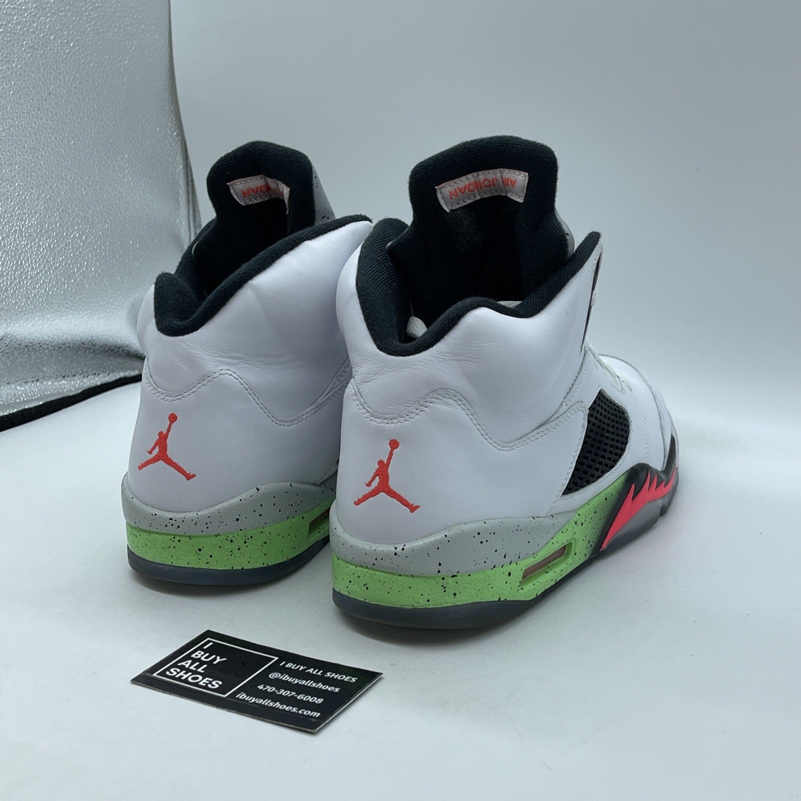 Size 12 - Air Jordan 5 Retro Pro Stars White Green Leather (136027-115)