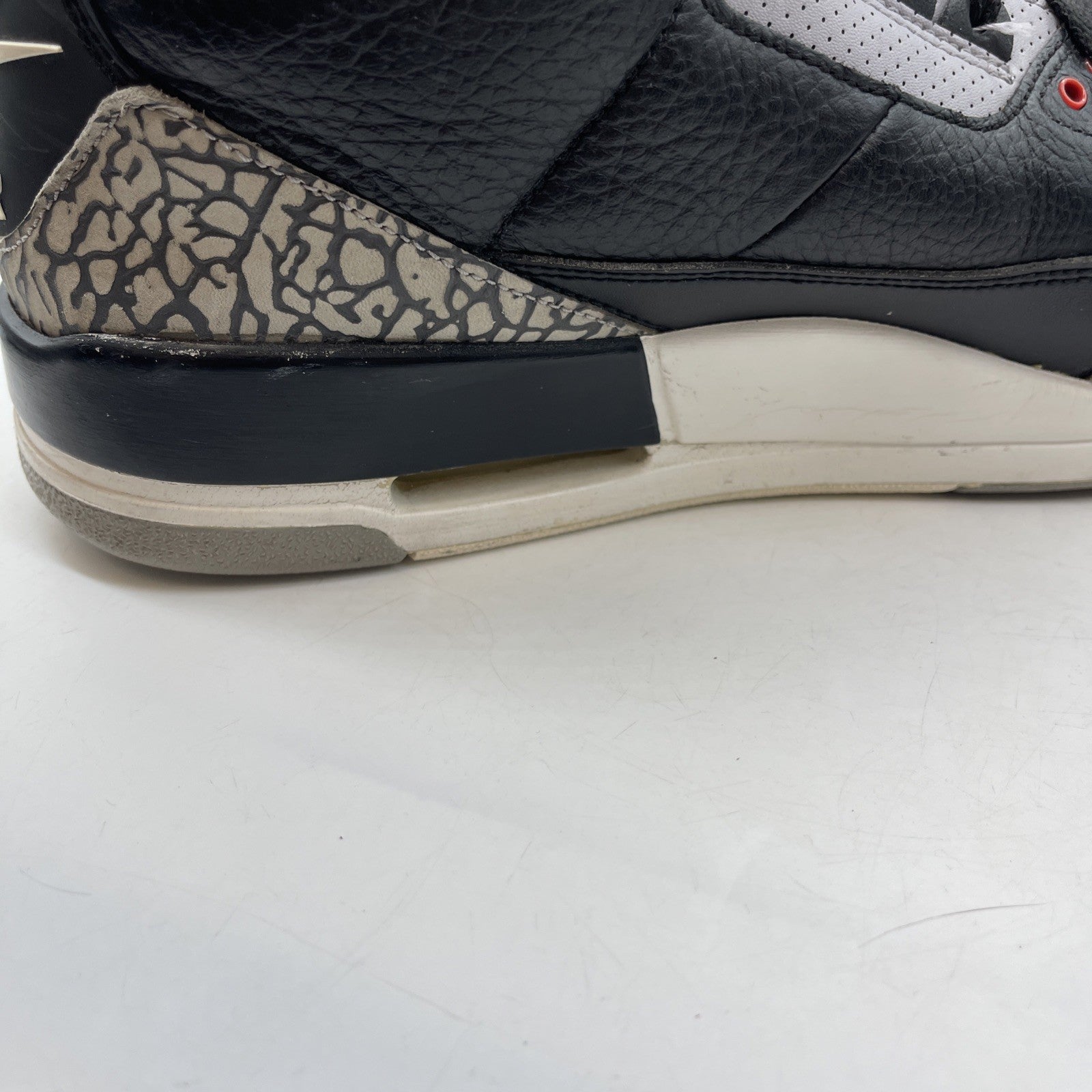 Size 12 - Jordan 3 Retro OG Mid Black Cement Grey Leather Suede (854262-001)