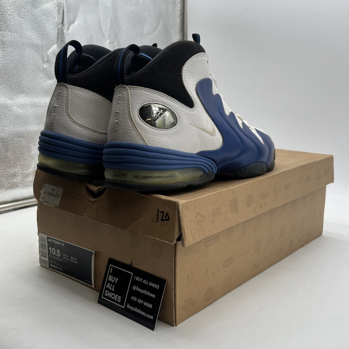 Size 10.5 - Nike Air Penny 3 Retro Royal White (304845-111)