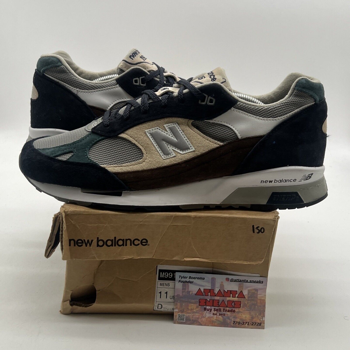 Size 11 - New Balance 991.5 Made in England Beige/Brown/Navy (M9915SP)