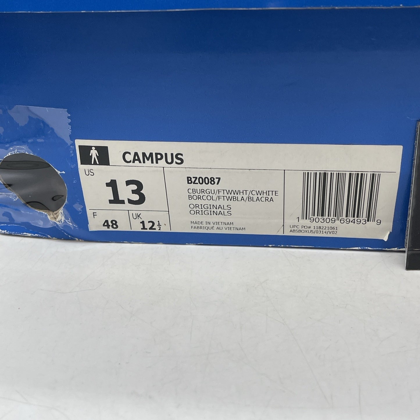 Size 13 - Adidas Campus Collegiate Burgundy (BZ0087)