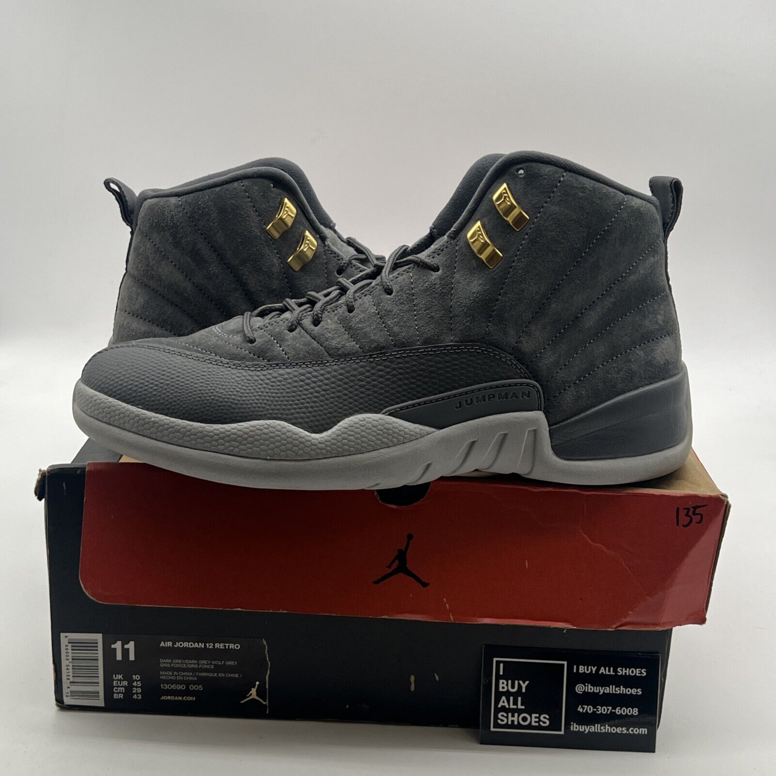 Size 11 - Air Jordan 12 Retro Dark Grey (130690-005)