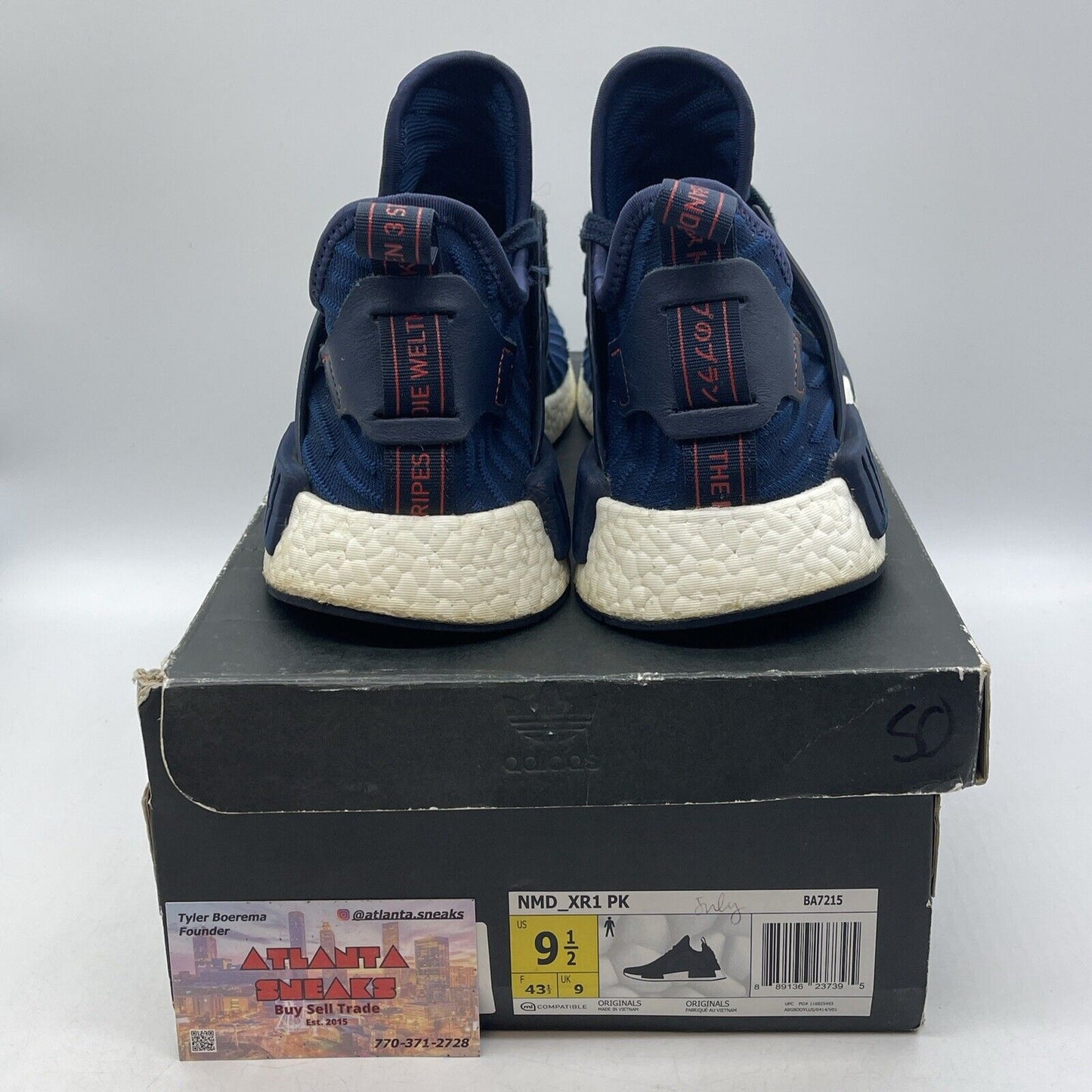 Size 9.5 - adidas NMD_XR1 PK Collegiate Navy Blue White Red Suede (BA7215)