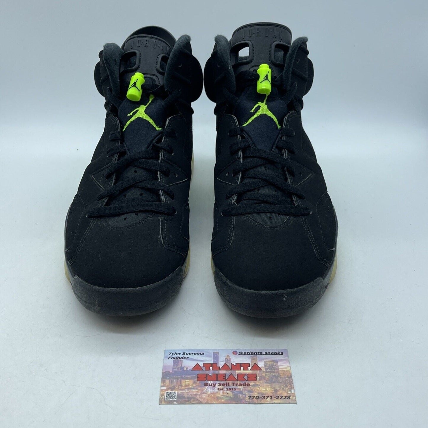Size 11.5 - Jordan 6 Retro Electric Green 2021 Black Suede Leather (CT8529-003)