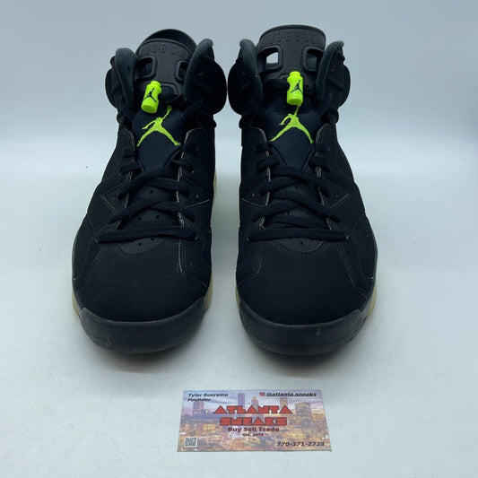 Size 11.5 - Jordan 6 Retro Electric Green 2021 Black Suede Leather (CT8529-003)