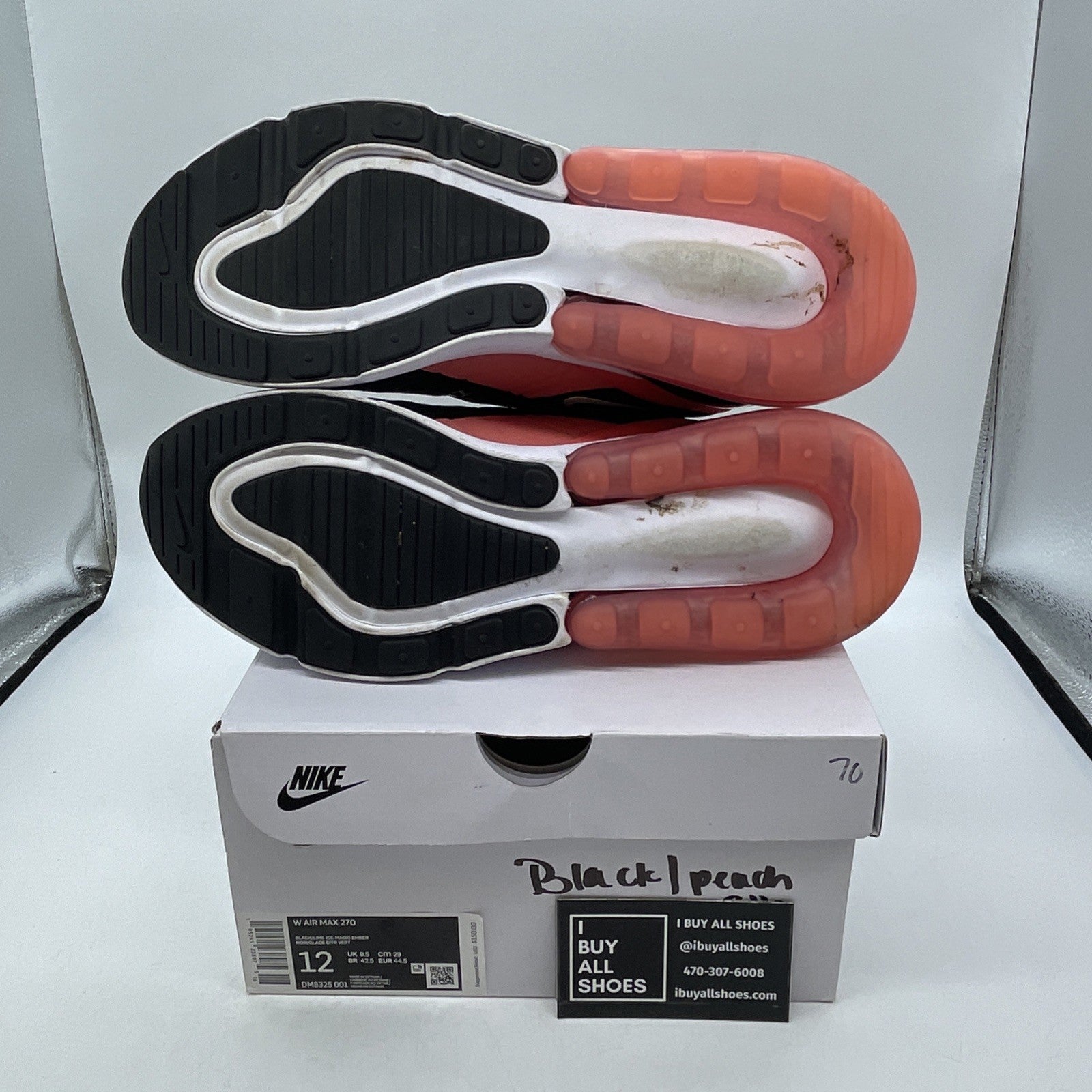 Size 12W - Nike Air Max 270 Black Magic Ember (DM8325-001)